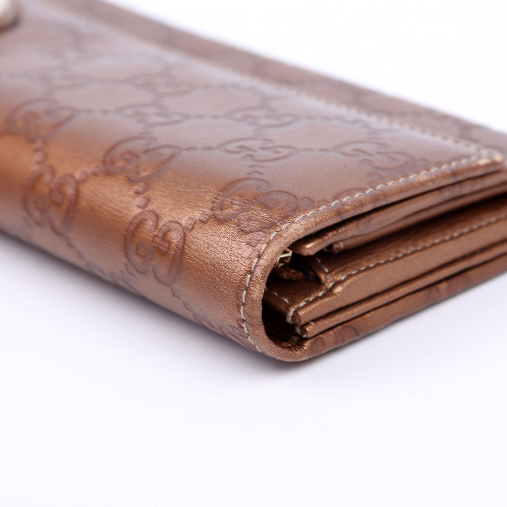 245728 Guccissima Lovelry Heart Continental Wallet Bronze