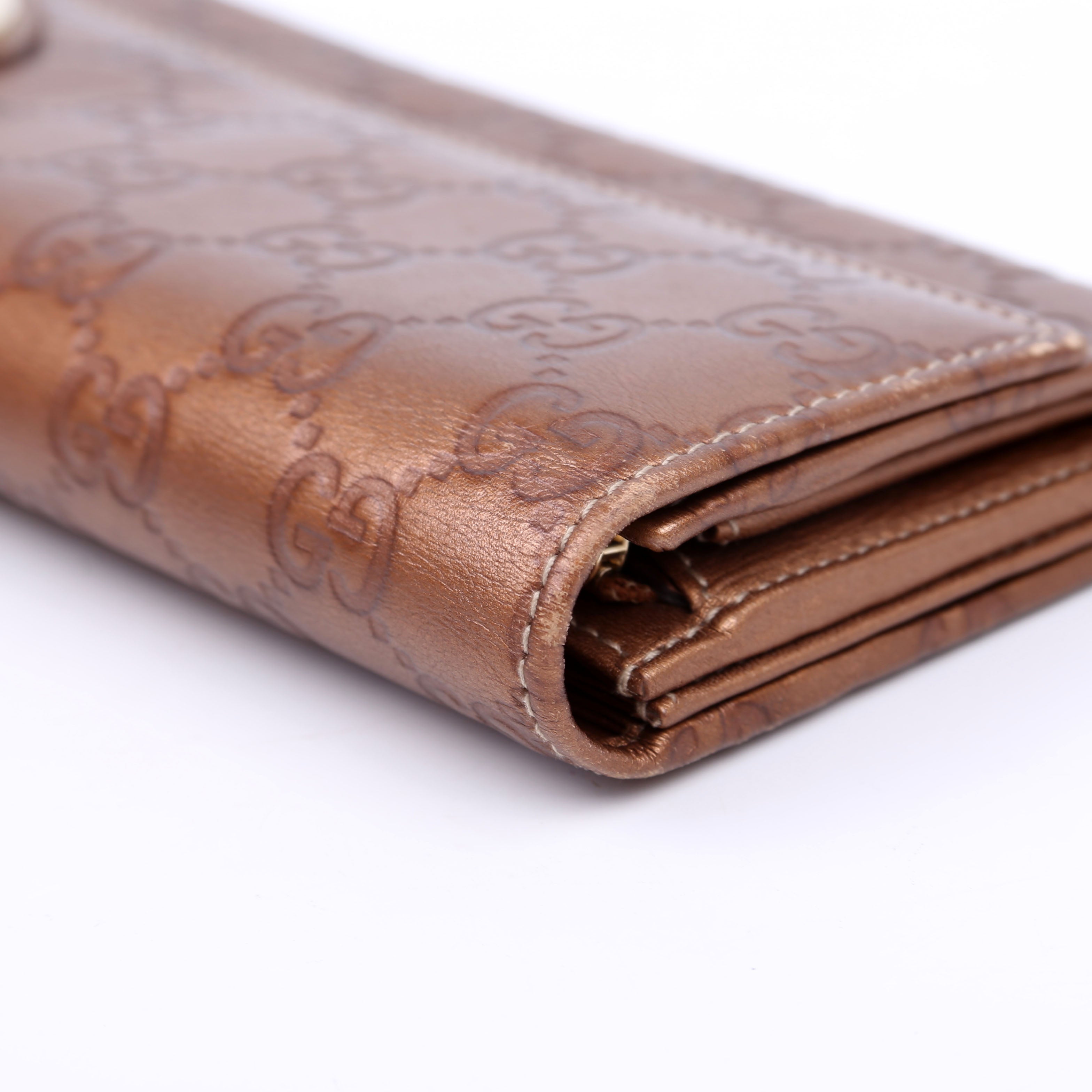 245728 Guccissima Lovelry Heart Continental Wallet Bronze
