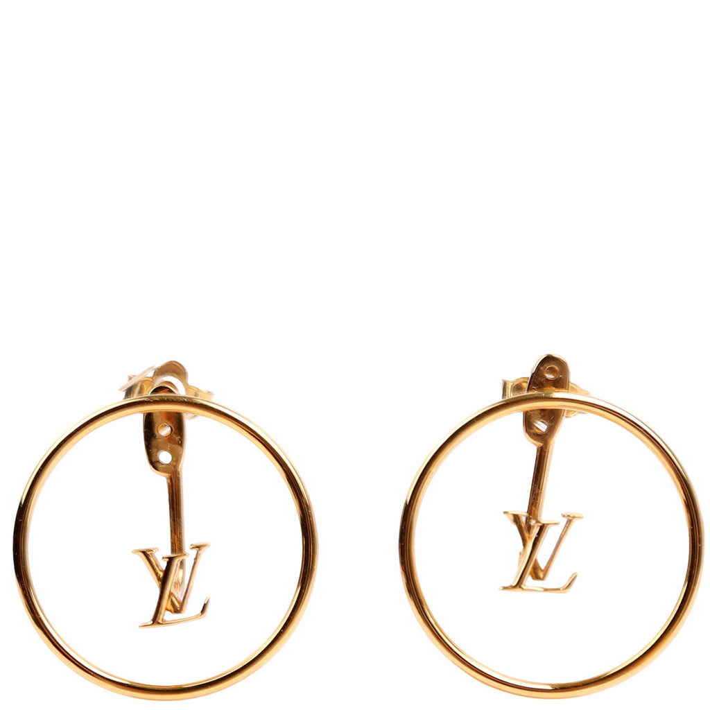 Drop LV Eclipse Hoop Earrings Gold
