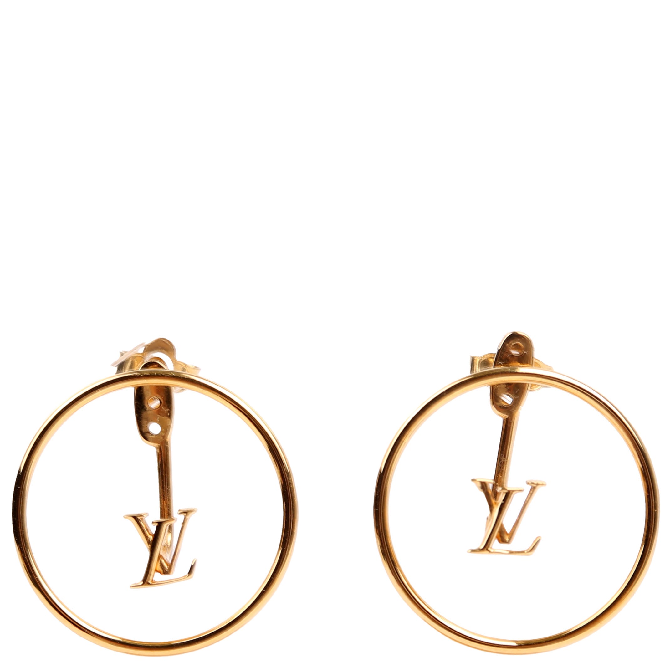 Drop LV Eclipse Hoop Earrings Gold