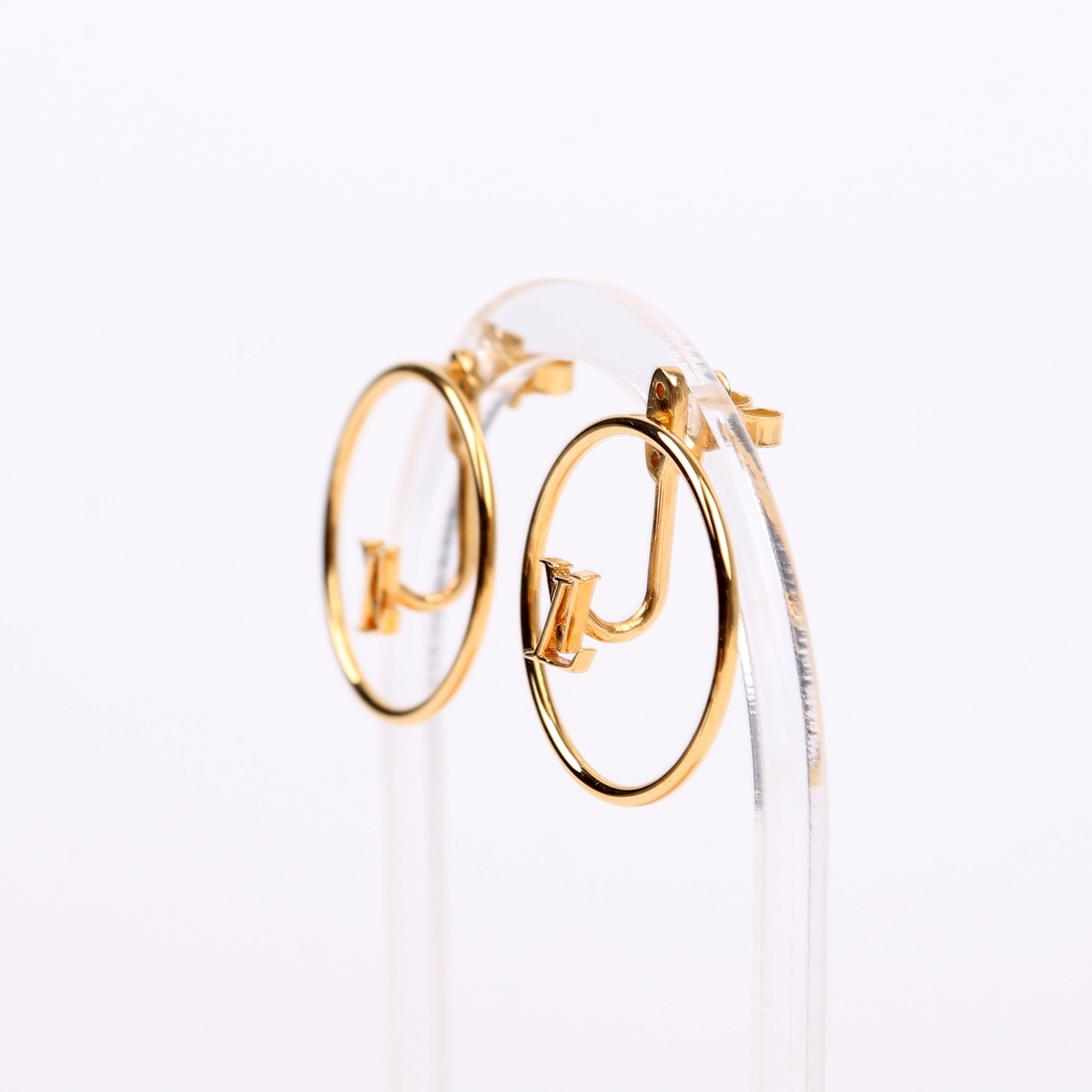 Drop LV Eclipse Hoop Earrings Gold