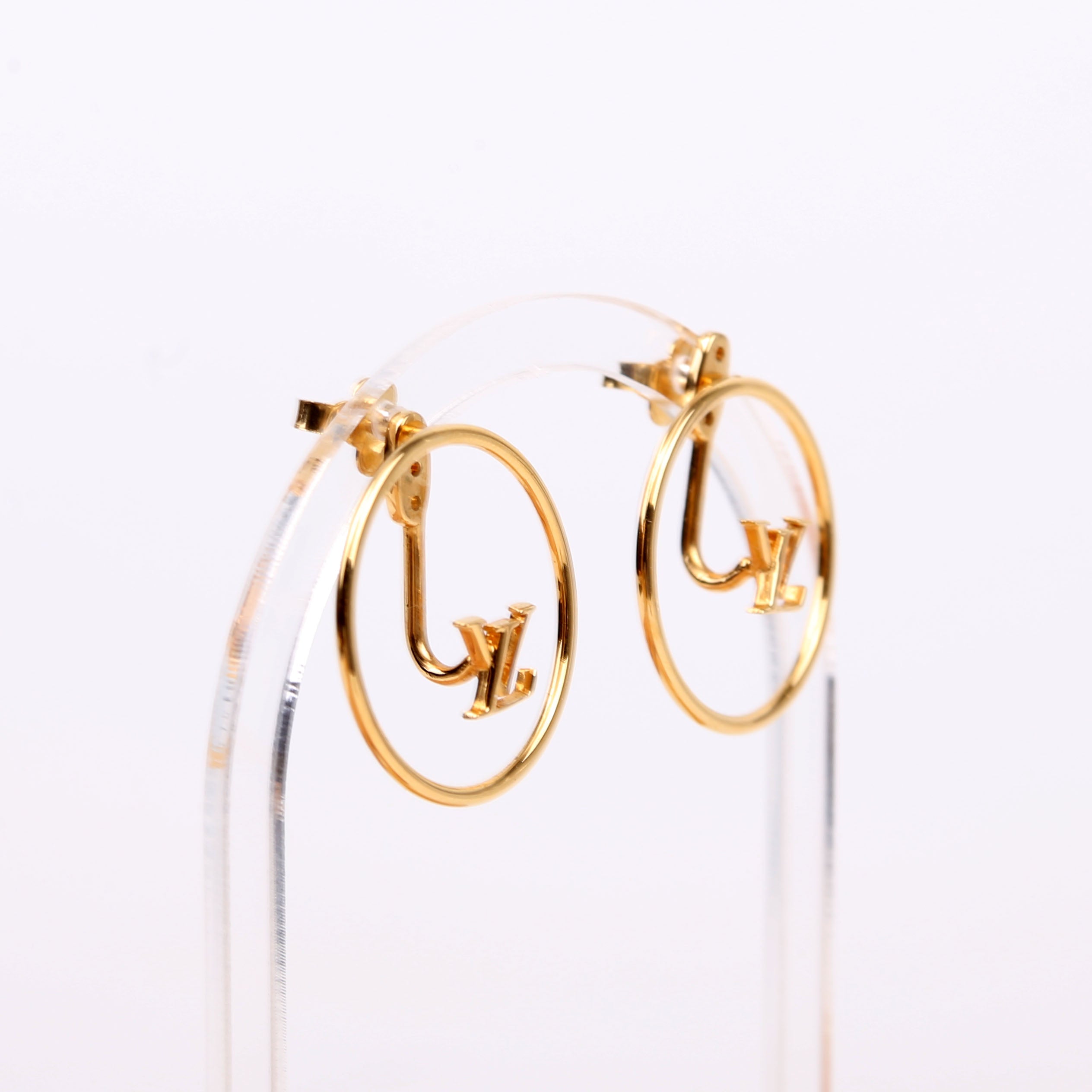 Drop LV Eclipse Hoop Earrings Gold