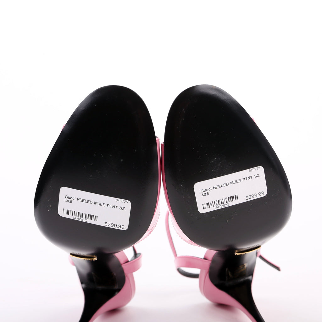 Heeled Mules Patent Size 40.5 Pink