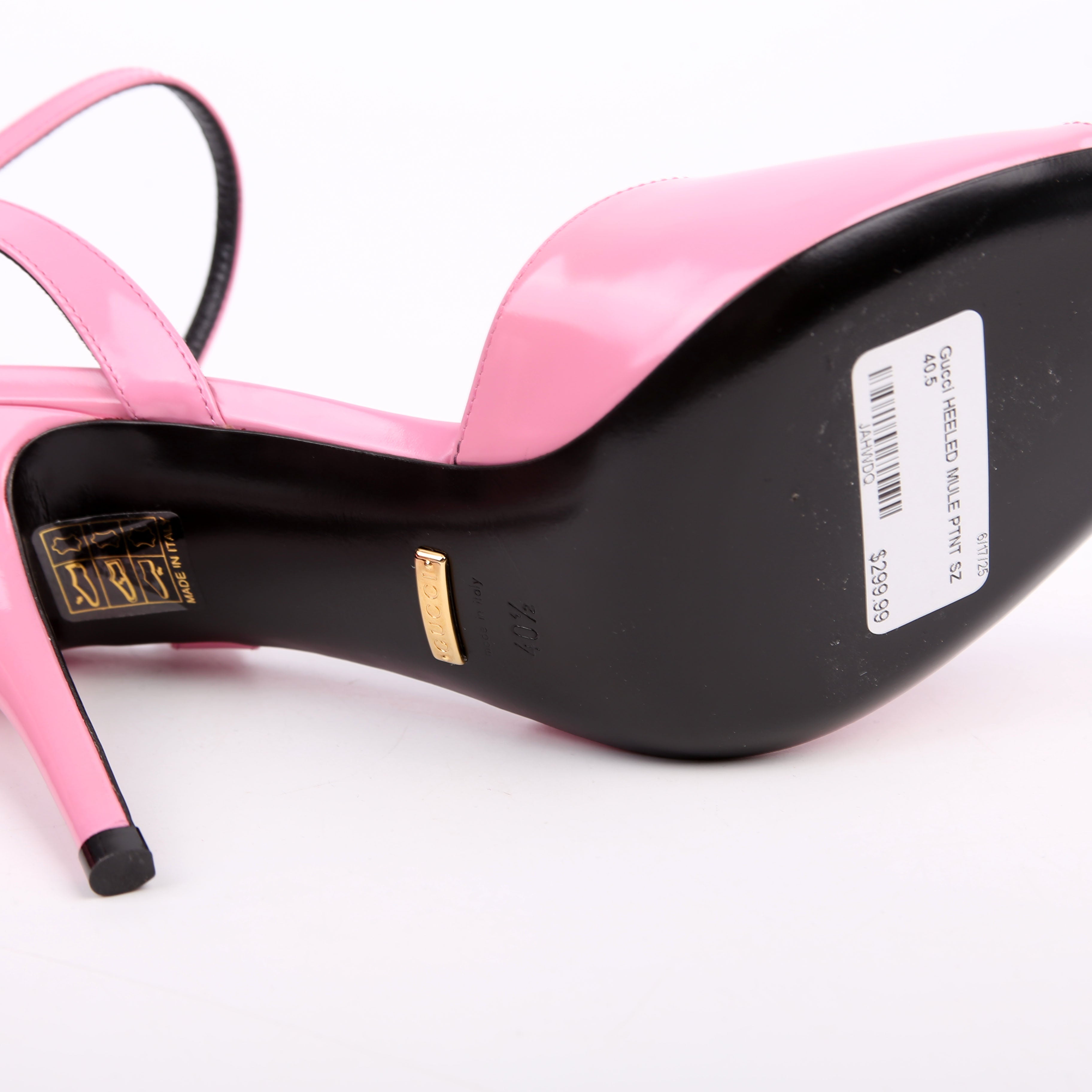 Heeled Mules Patent Size 40.5 Pink