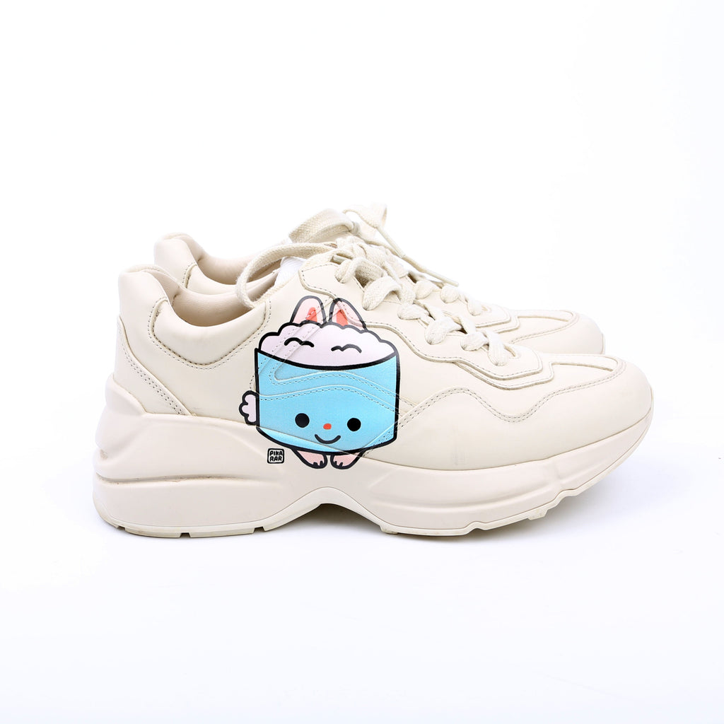 Gucci Rhyton Sneakers Animal Print Size 36 Cream