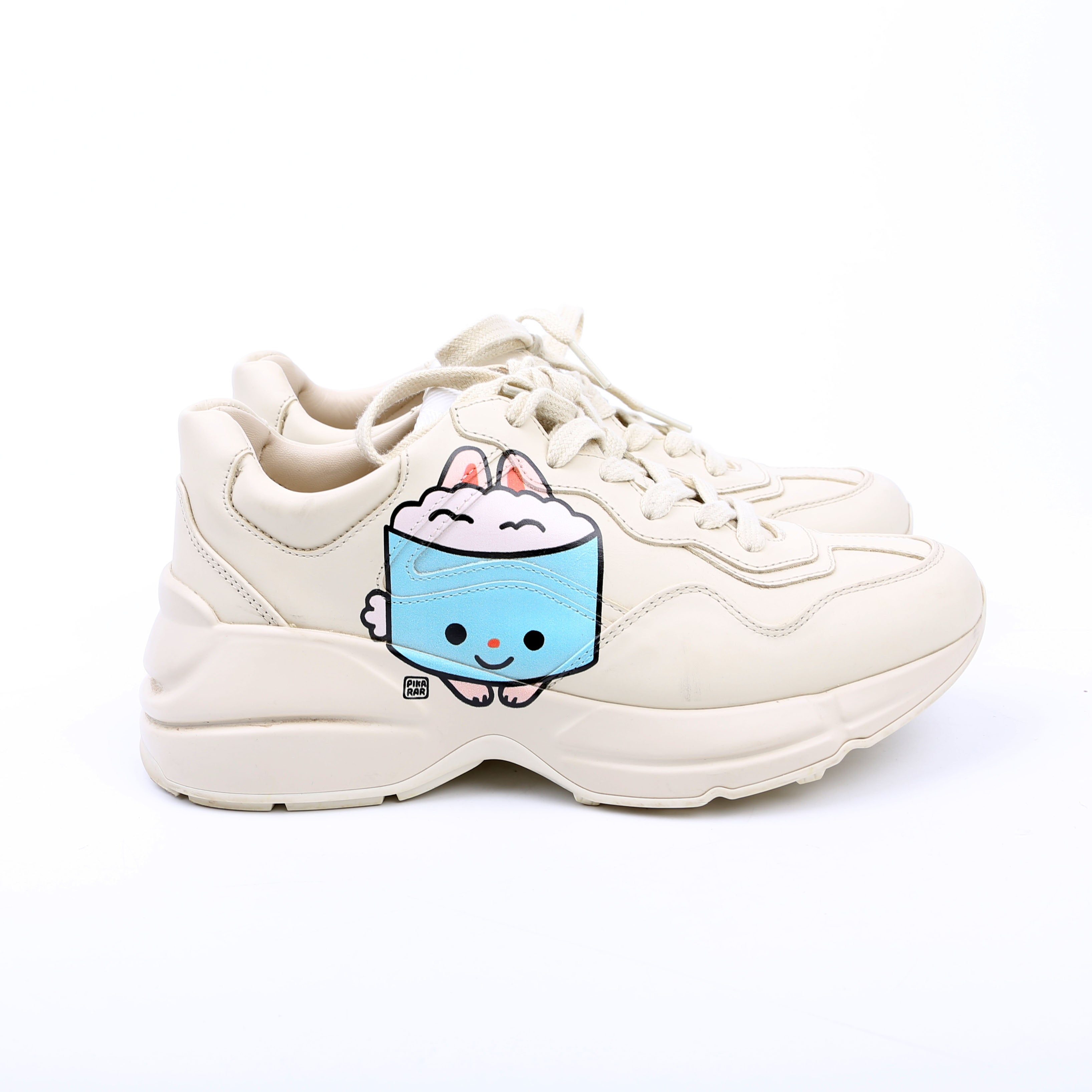 Gucci Rhyton Sneakers Animal Print Size 36 Cream