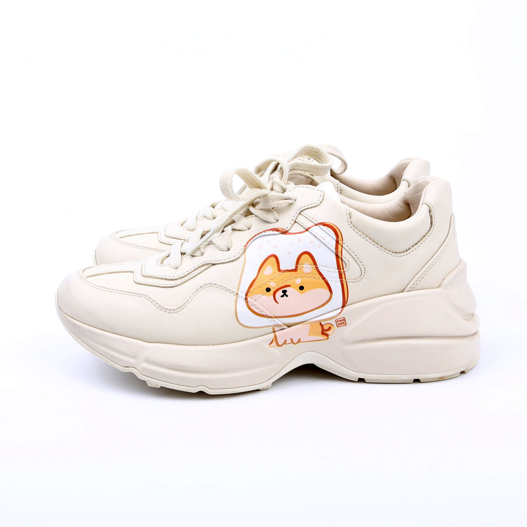 Gucci Rhyton Sneakers Animal Print Size 36 Cream