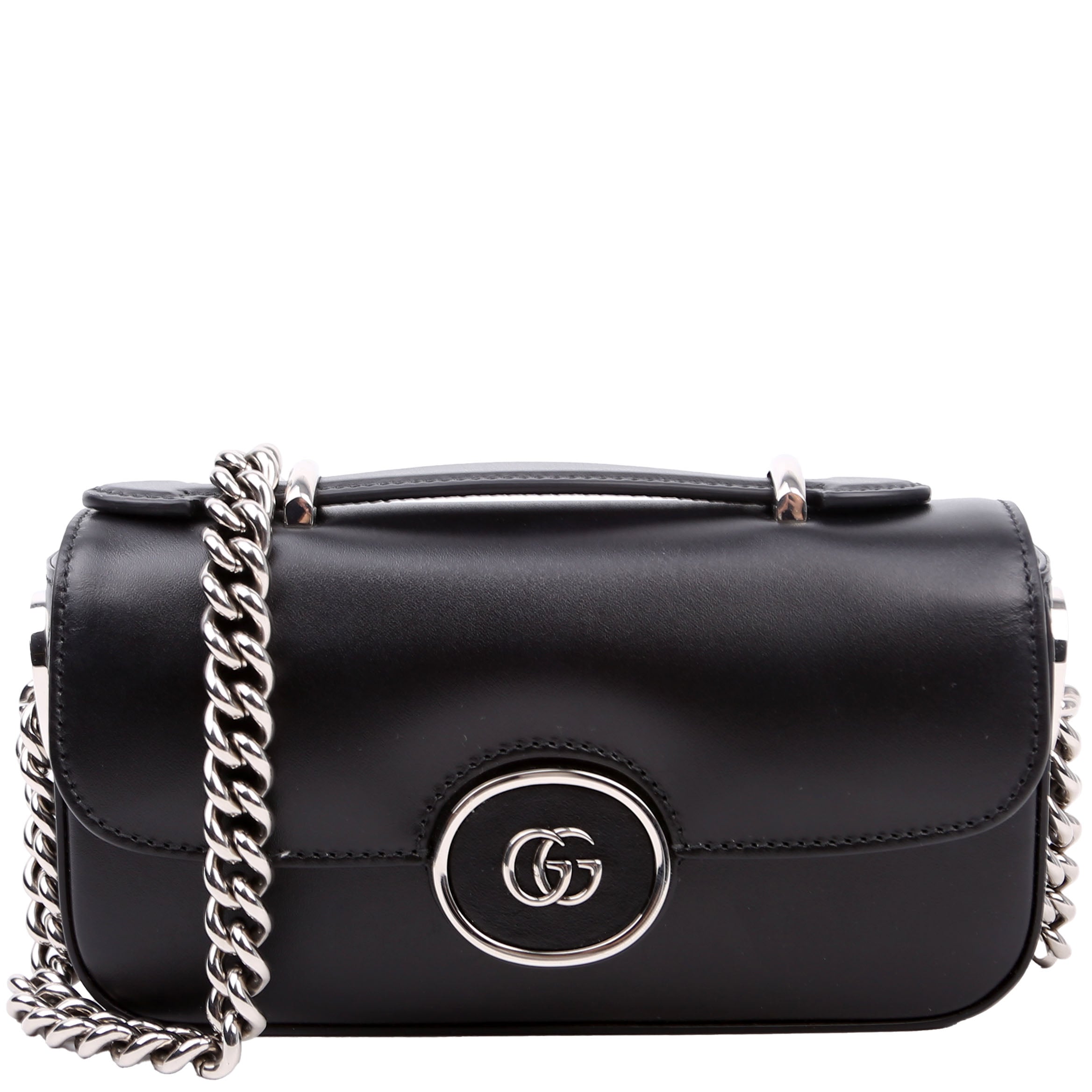 Gucci 760194 Petite GG Mini Calfskin Shoulder Bag Black