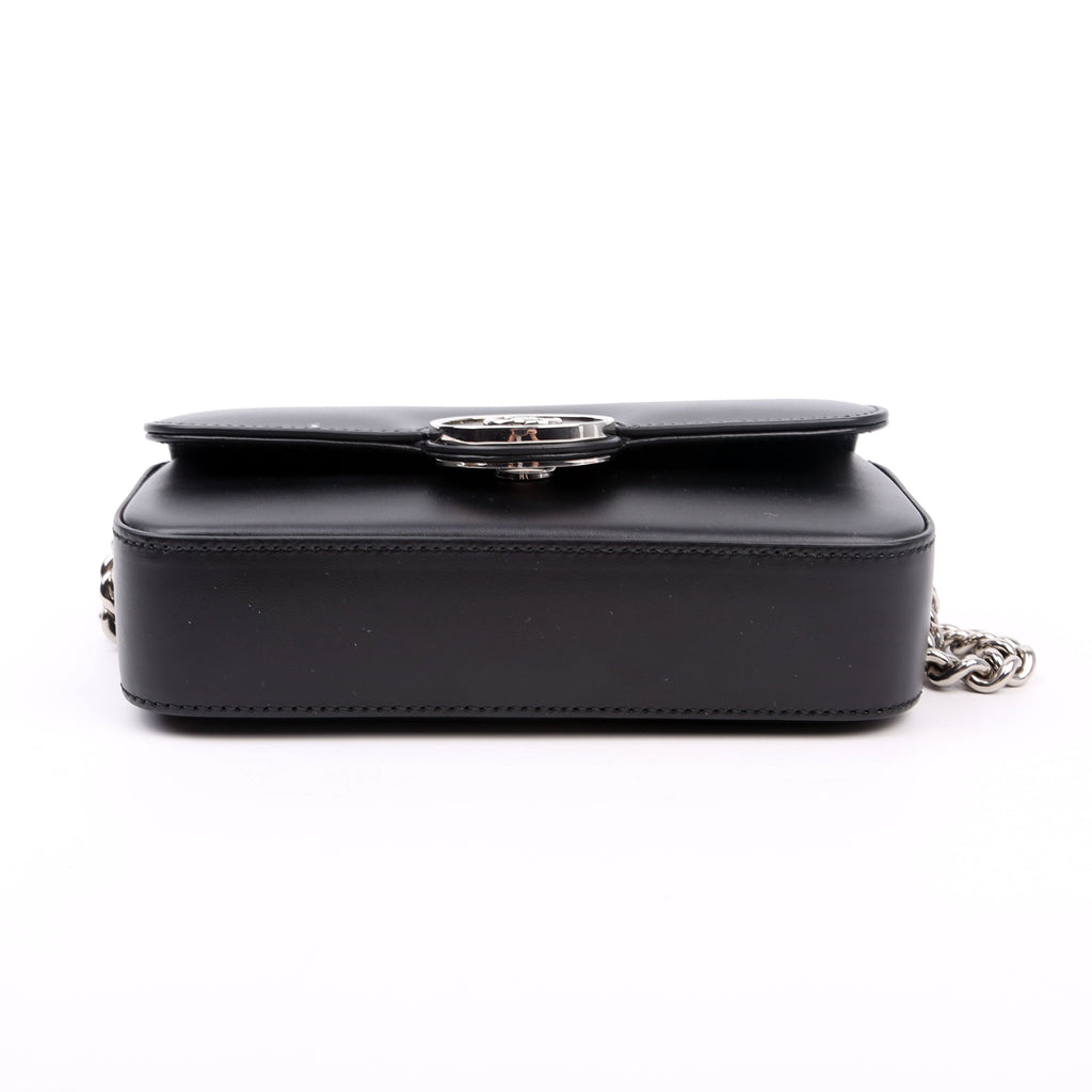 Gucci 760194 Petite GG Mini Calfskin Shoulder Bag Black