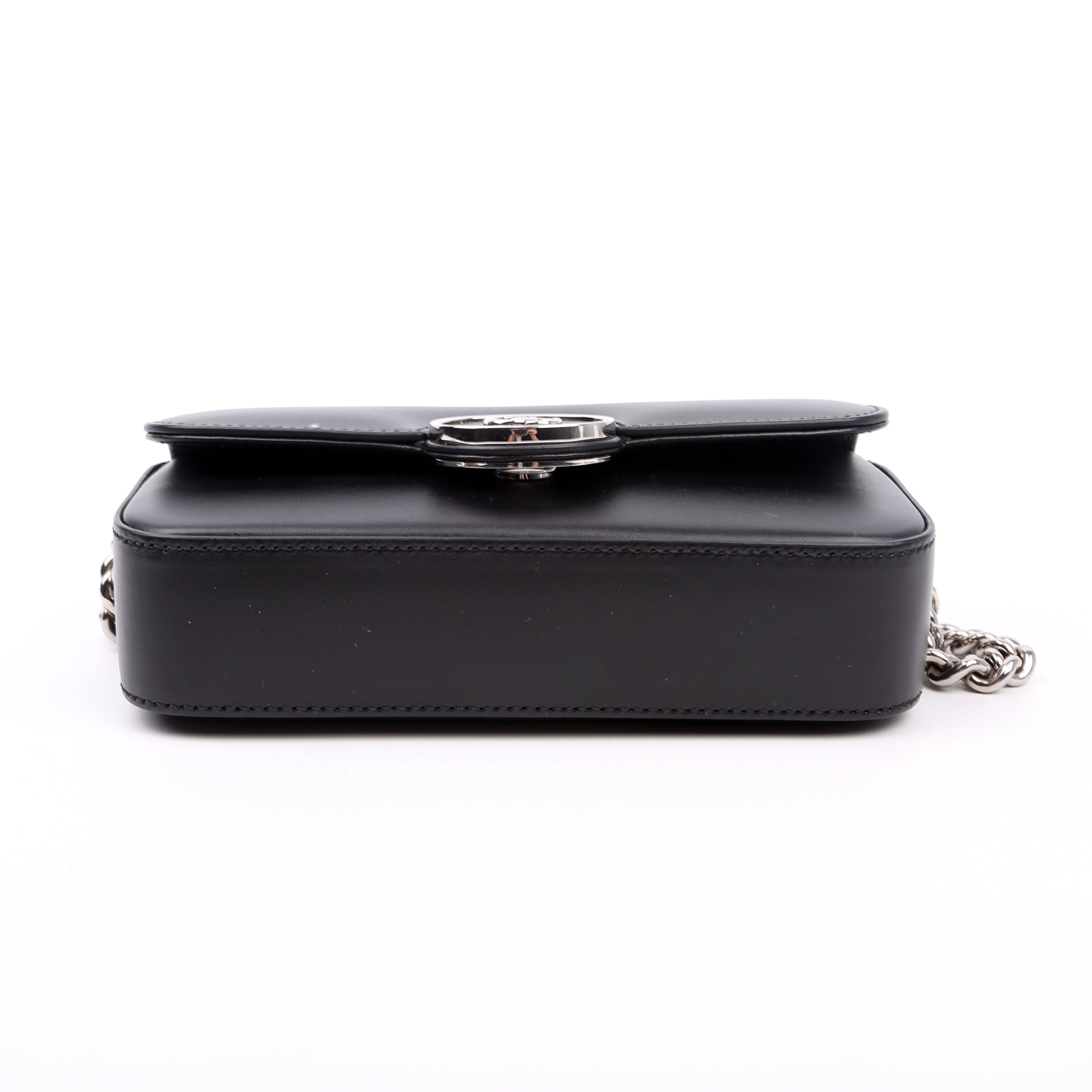 Gucci 760194 Petite GG Mini Calfskin Shoulder Bag Black