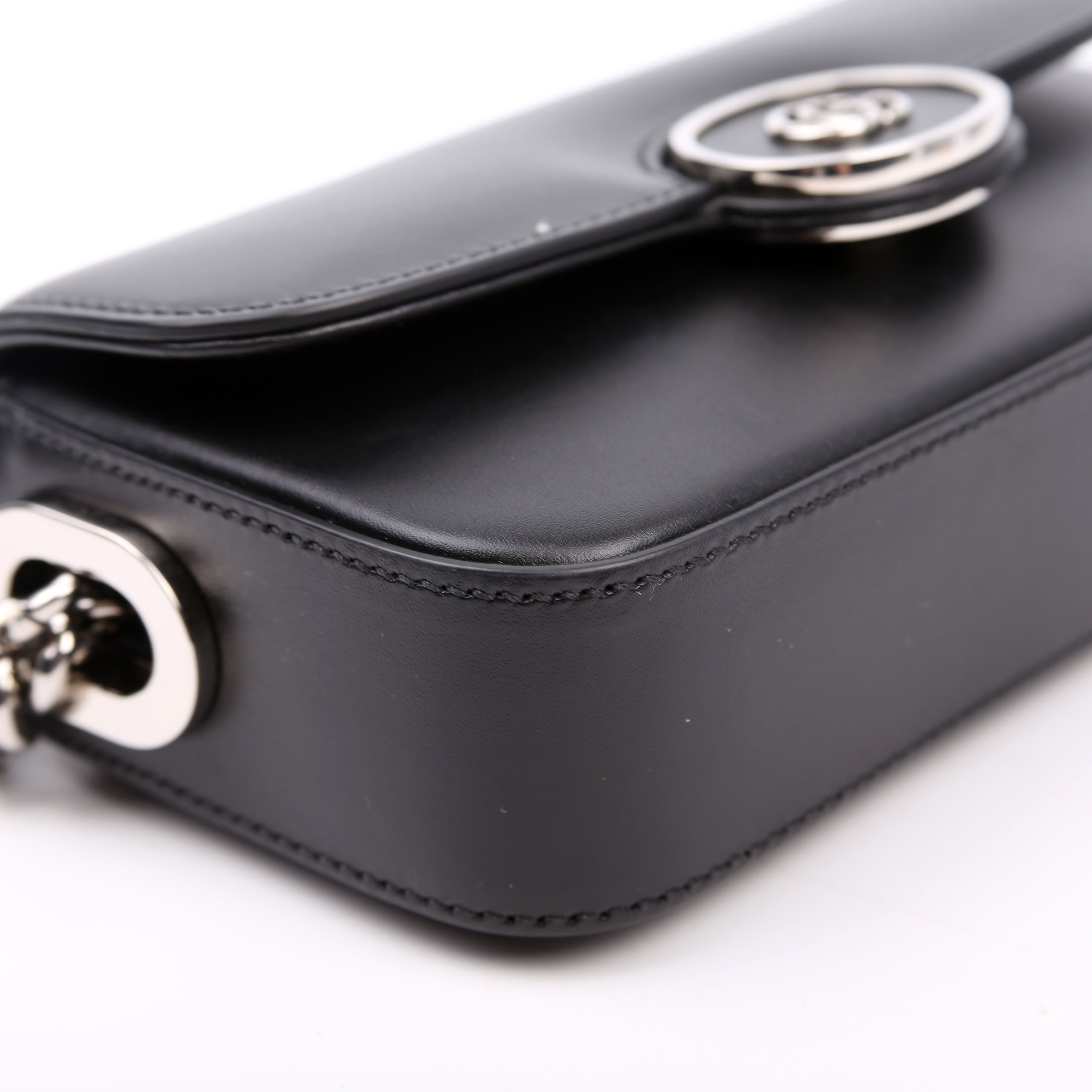 Gucci 760194 Petite GG Mini Calfskin Shoulder Bag Black