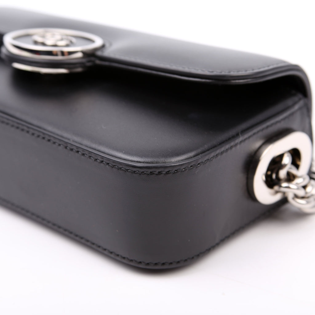 Gucci 760194 Petite GG Mini Calfskin Shoulder Bag Black