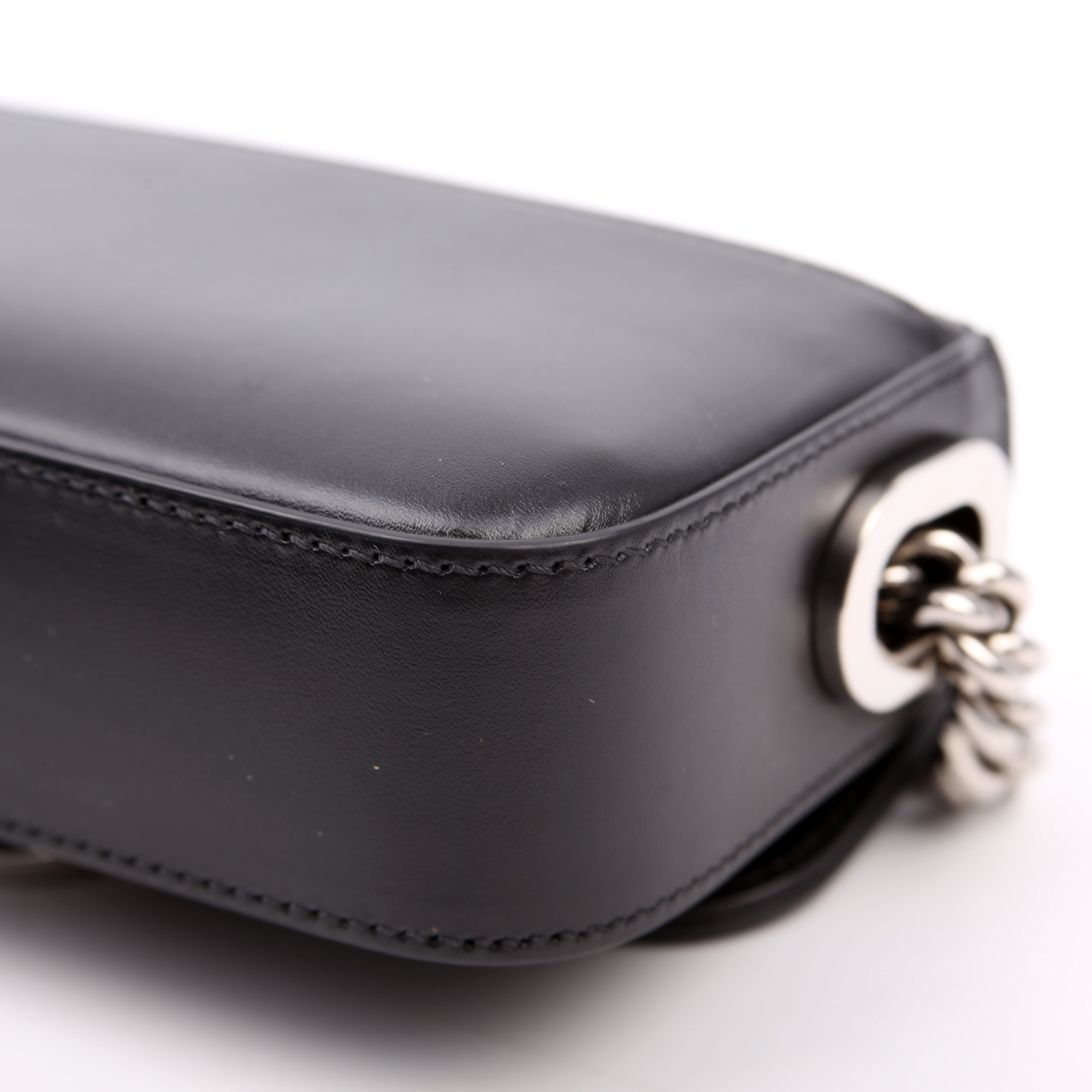 Gucci 760194 Petite GG Mini Calfskin Shoulder Bag Black