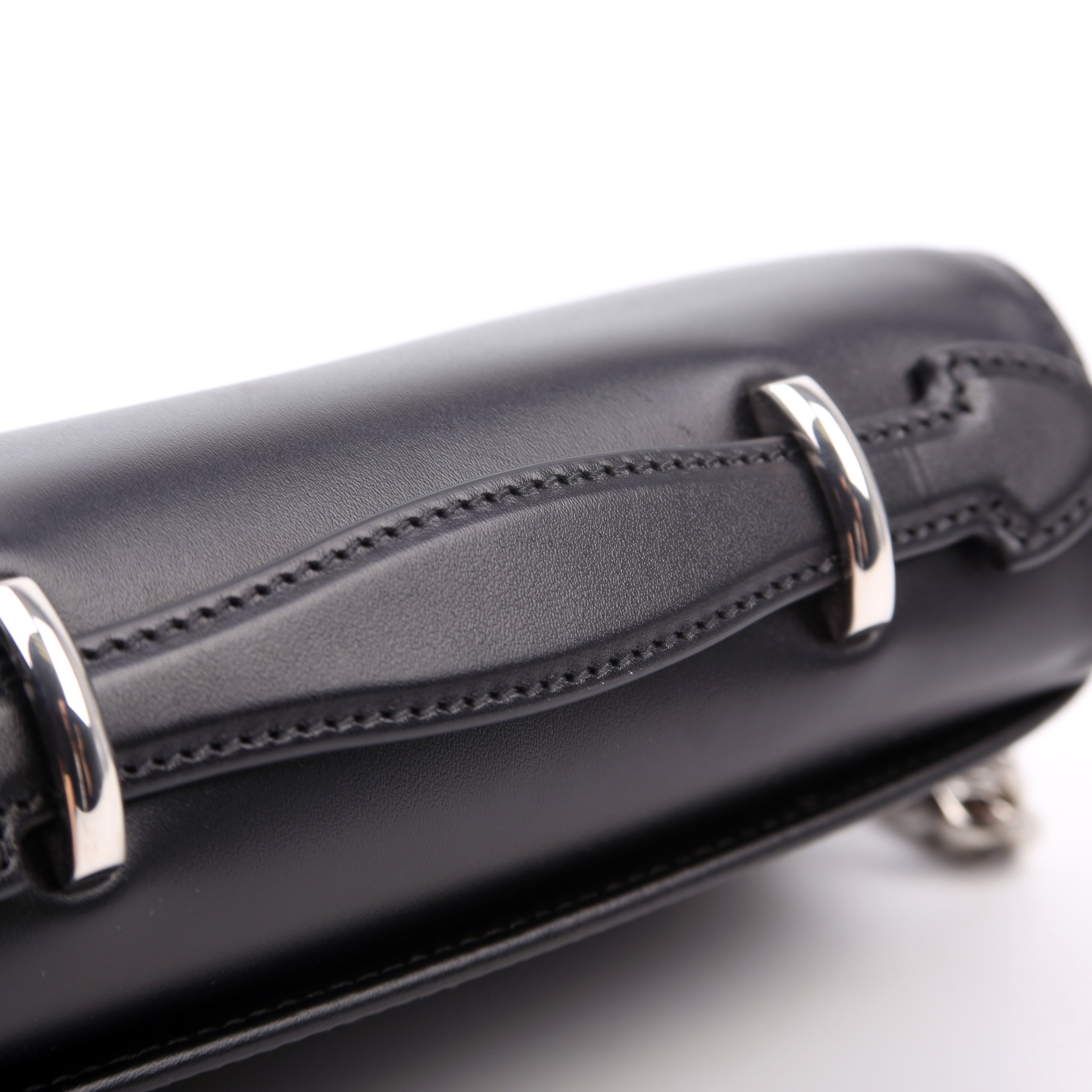 Gucci 760194 Petite GG Mini Calfskin Shoulder Bag Black