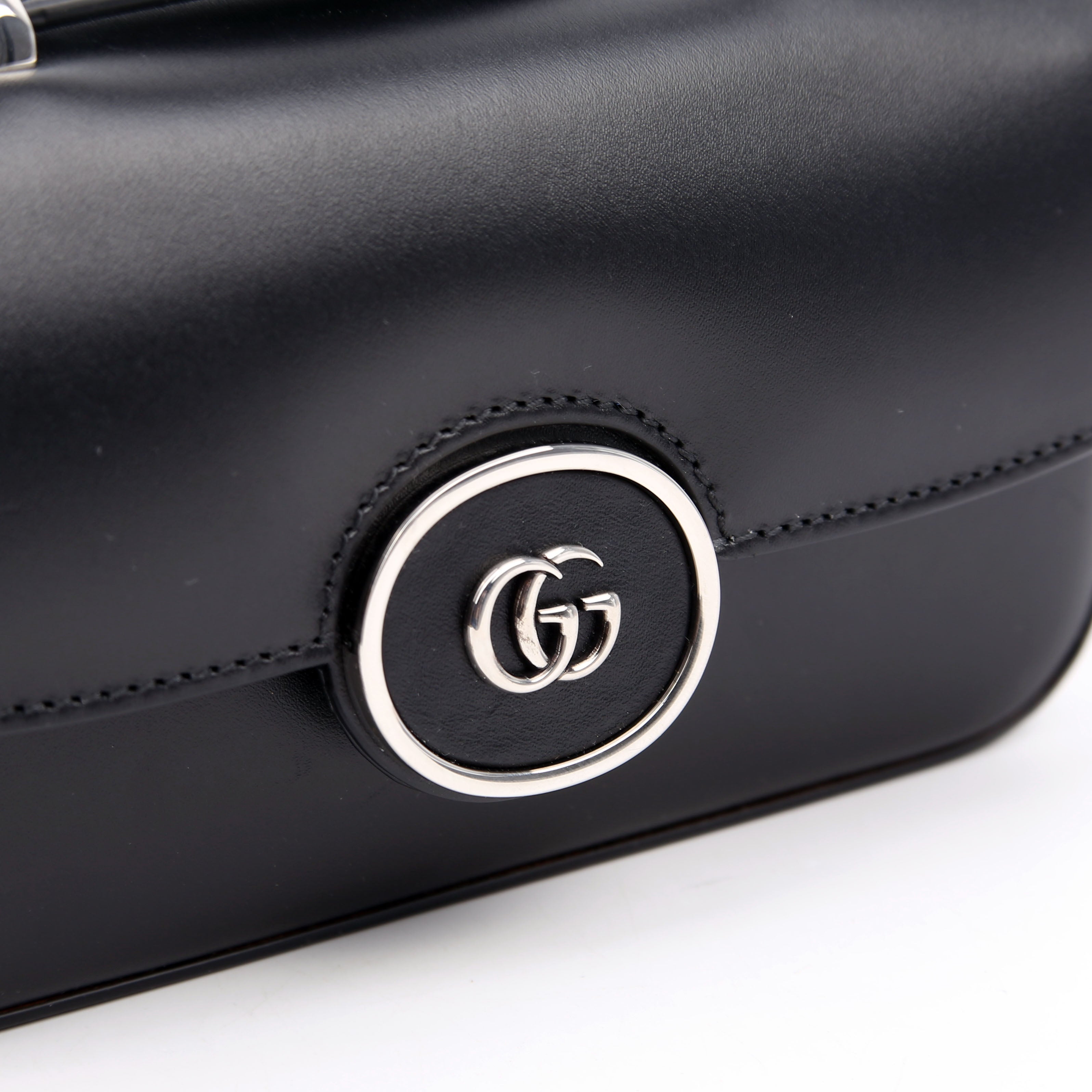 Gucci 760194 Petite GG Mini Calfskin Shoulder Bag Black