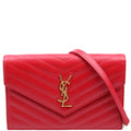 Saint Laurent Envelope Chain Wallet 393953 Red