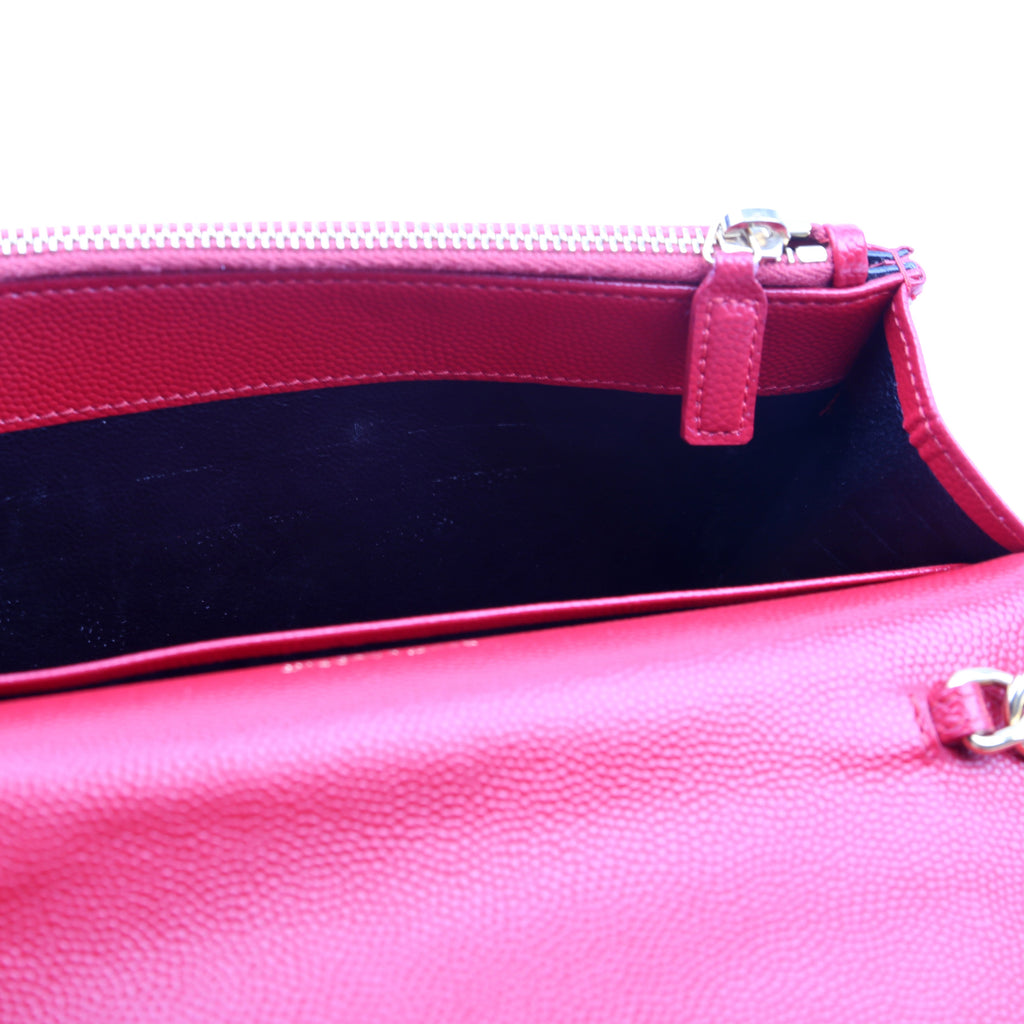 Saint Laurent Envelope Chain Wallet 393953 Red