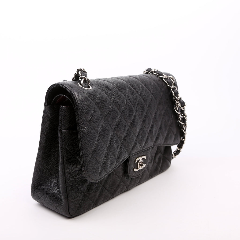 Classic Flap Jumbo Caviar 14-16M Black