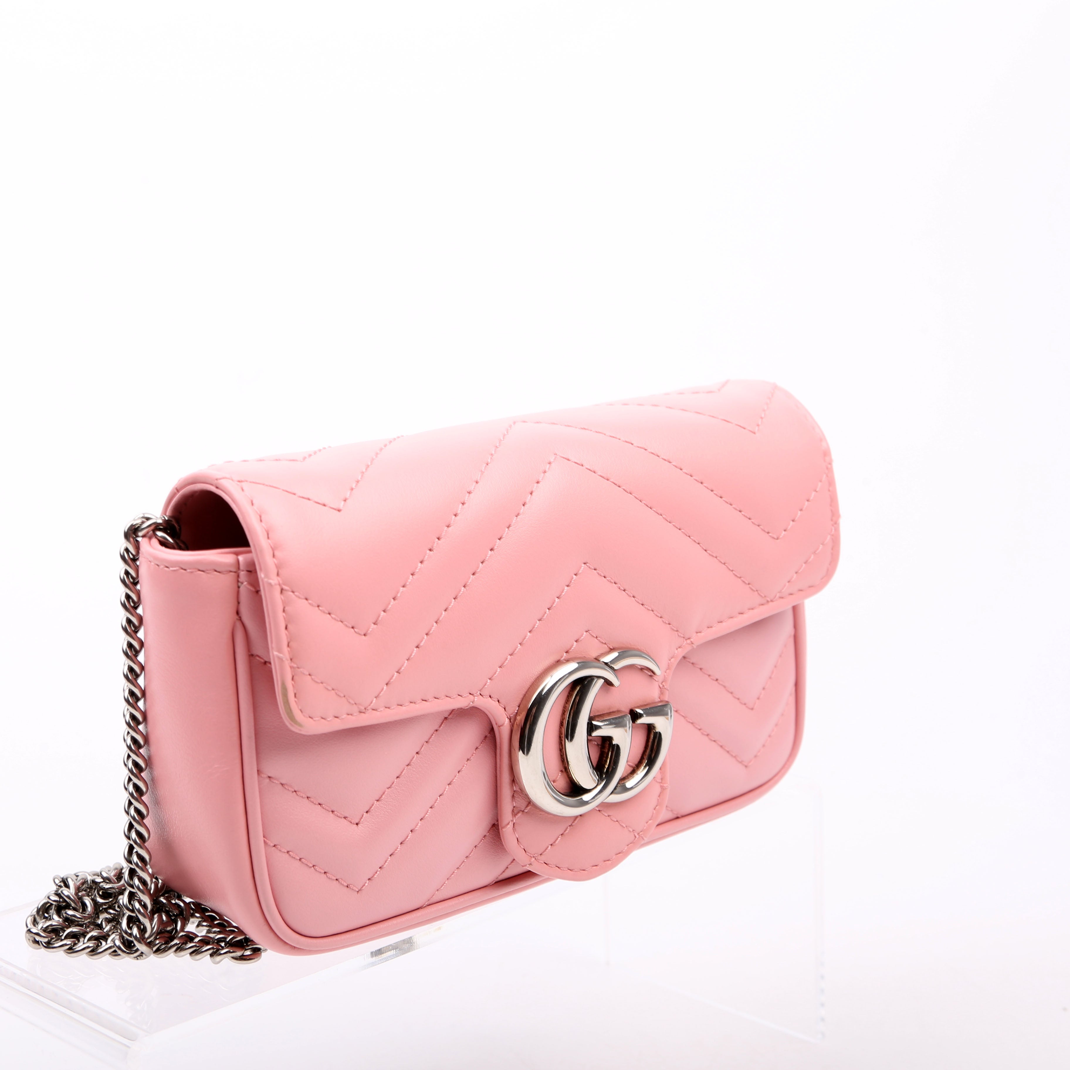 476433 Marmont Leather Super Mini Flap Pink