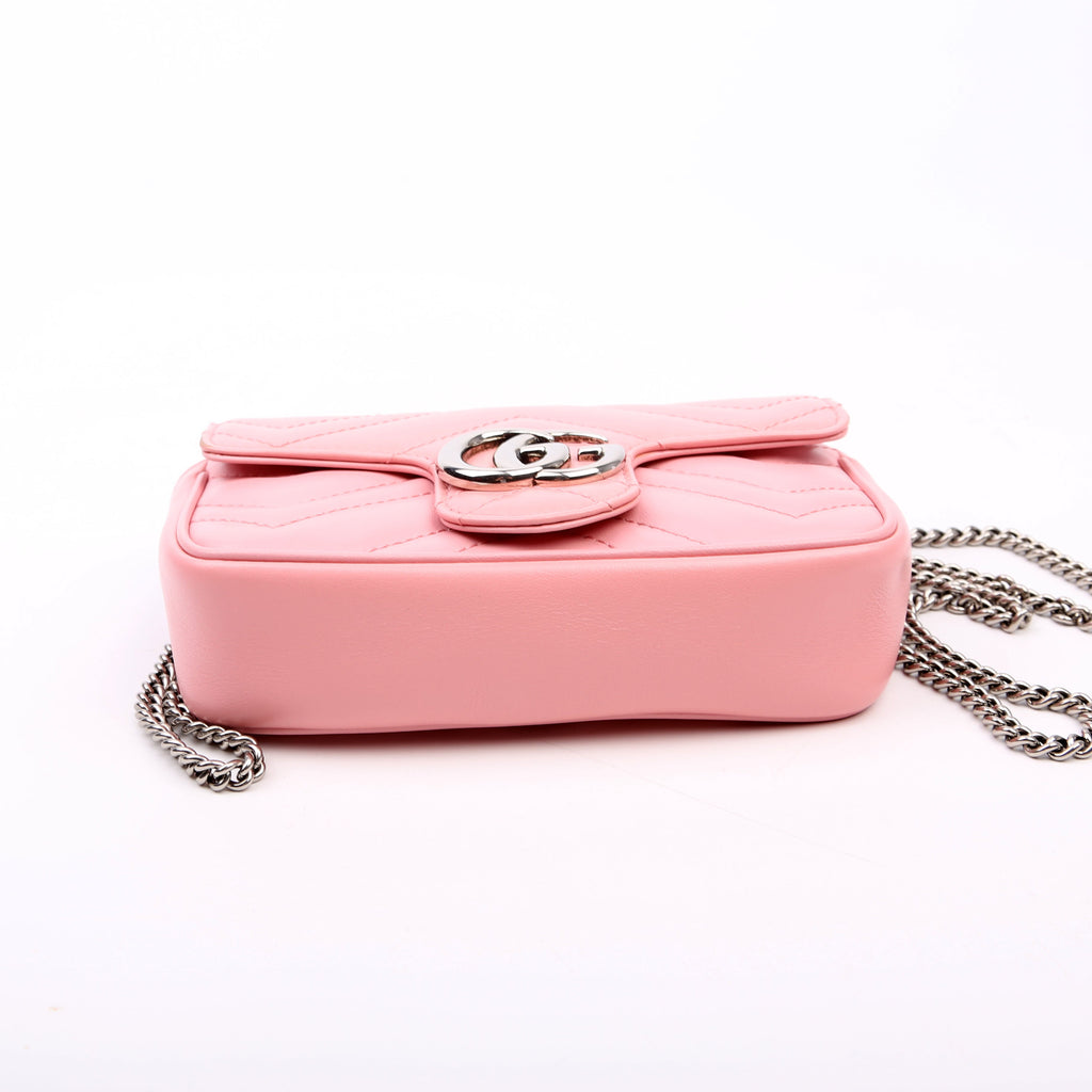 476433 Marmont Leather Super Mini Flap Pink