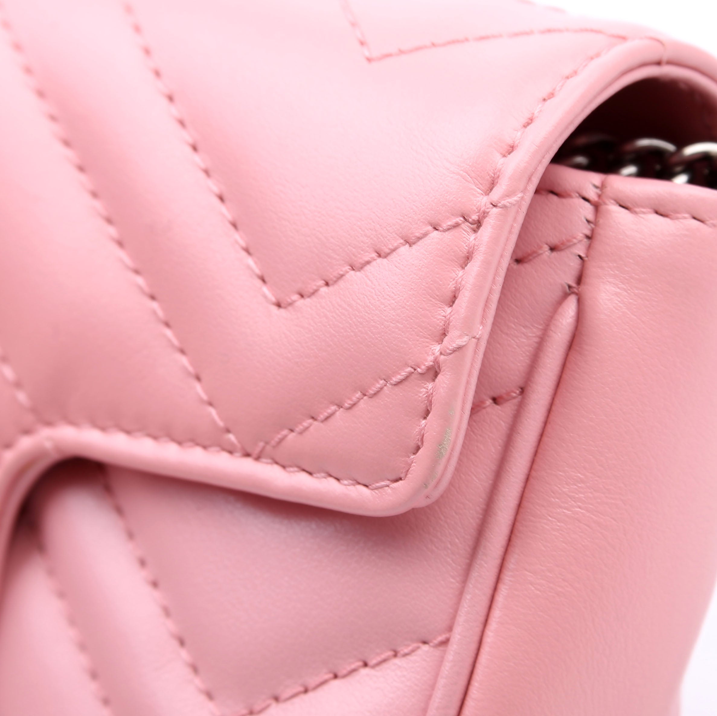 476433 Marmont Leather Super Mini Flap Pink