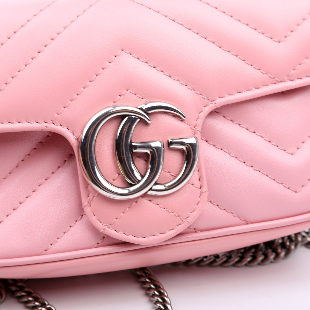 476433 Marmont Leather Super Mini Flap Pink
