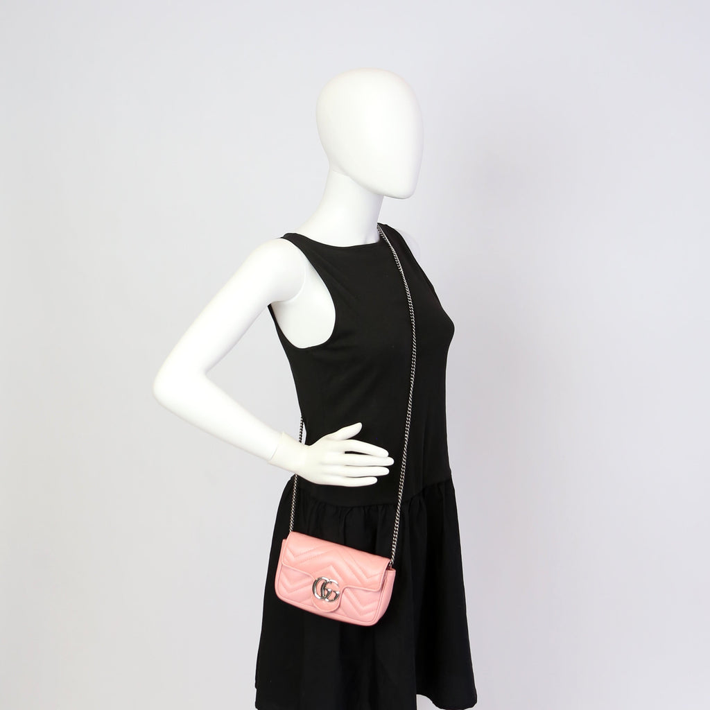 476433 Marmont Leather Super Mini Flap Pink