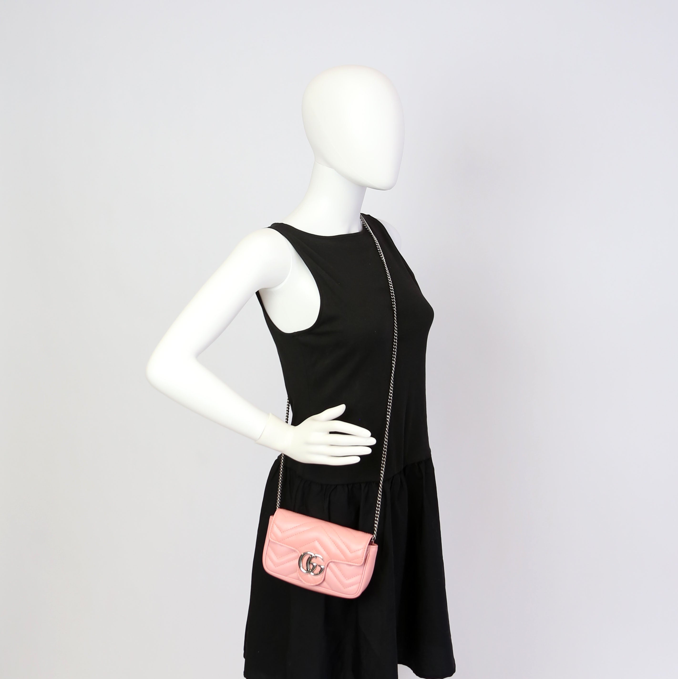 476433 Marmont Leather Super Mini Flap Pink
