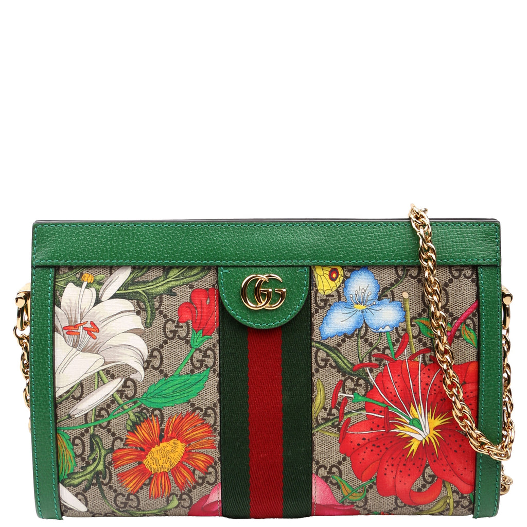 503877 GG Supreme Flora Ophidia Small Chain Green
