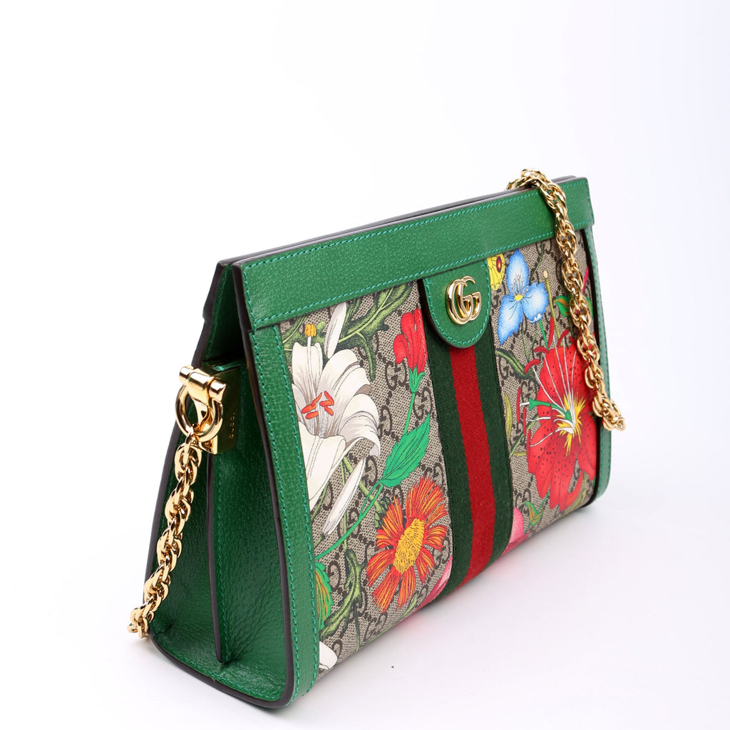 503877 GG Supreme Flora Ophidia Small Chain Green