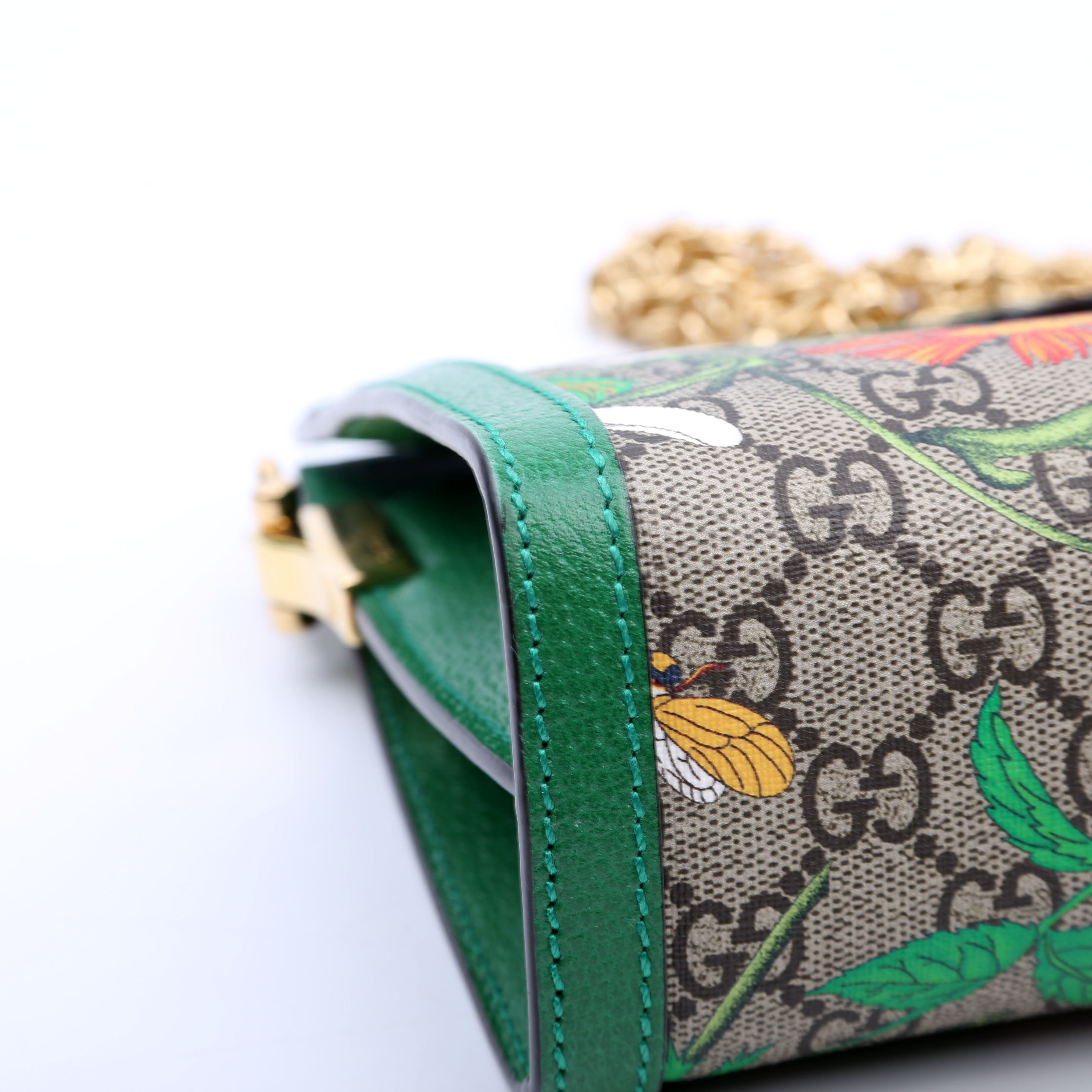 503877 GG Supreme Flora Ophidia Small Chain Green