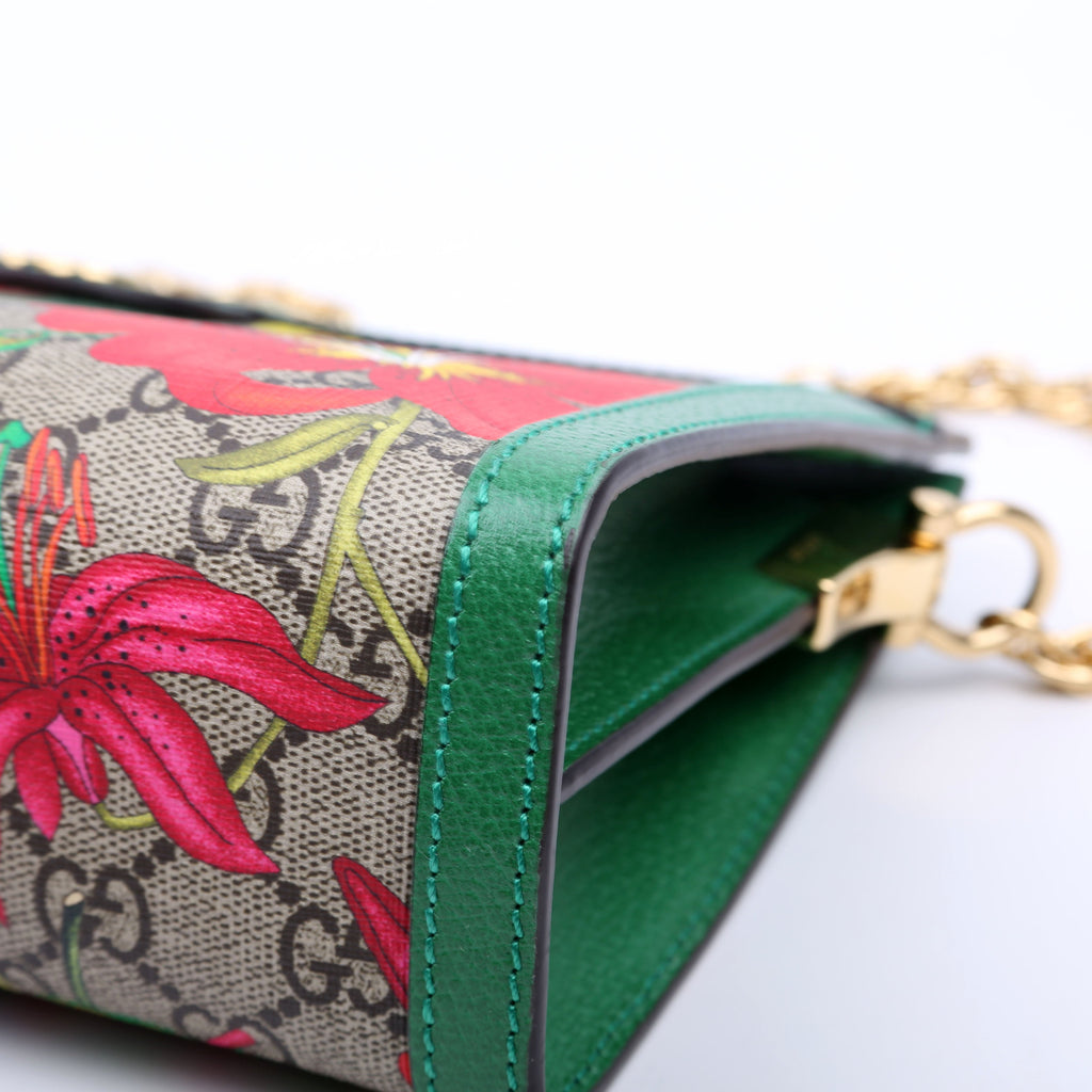 503877 GG Supreme Flora Ophidia Small Chain Green
