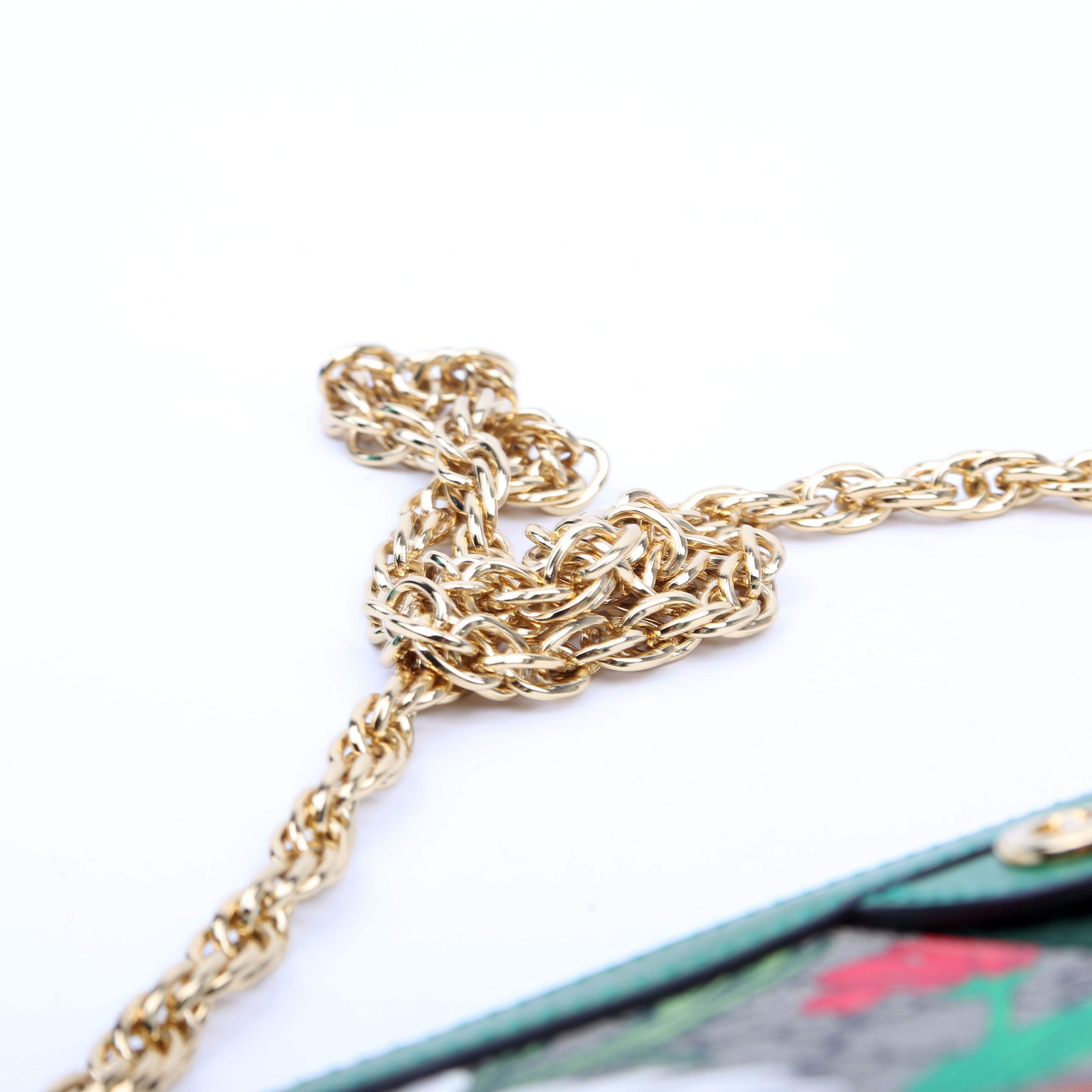 503877 GG Supreme Flora Ophidia Small Chain Green