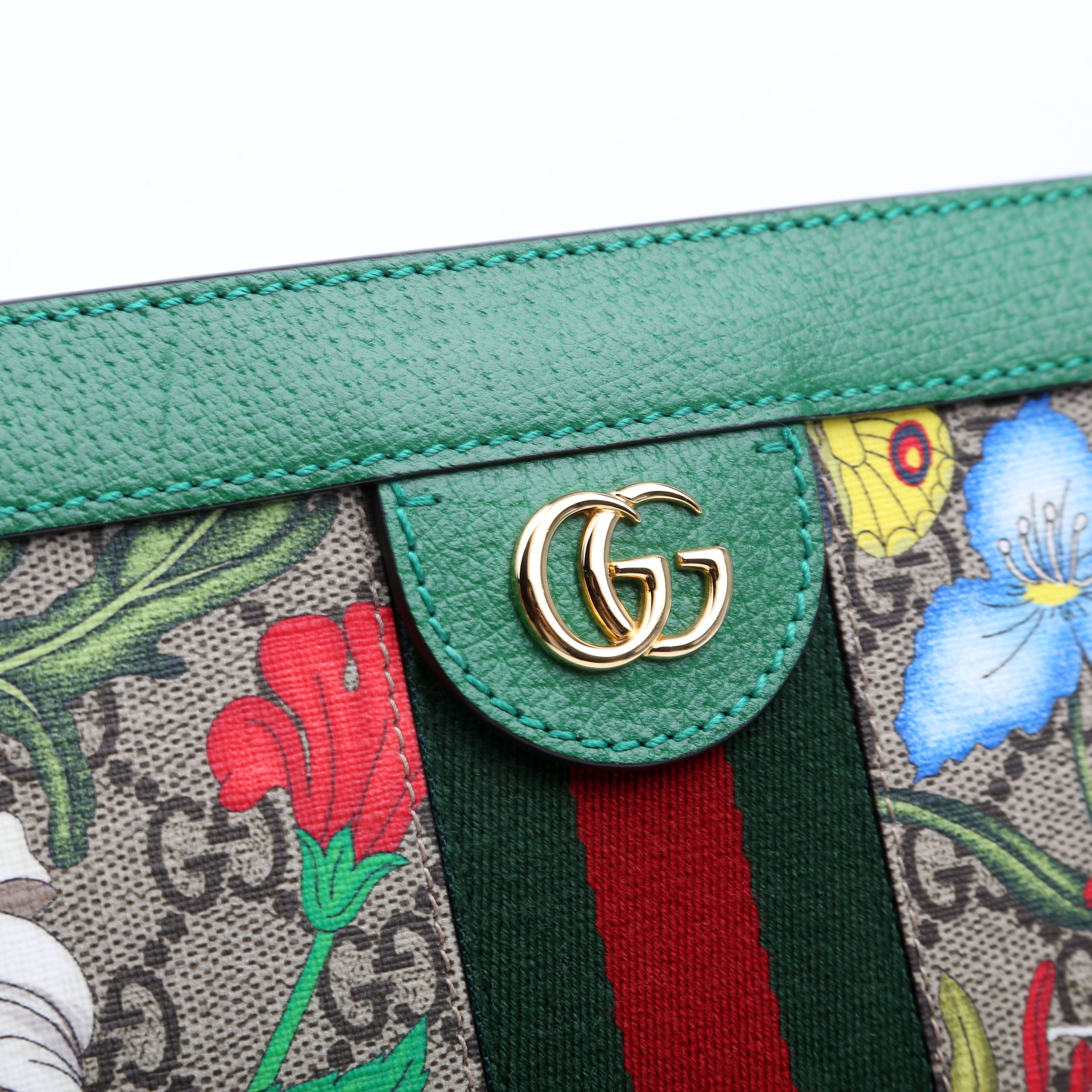 503877 GG Supreme Flora Ophidia Small Chain Green