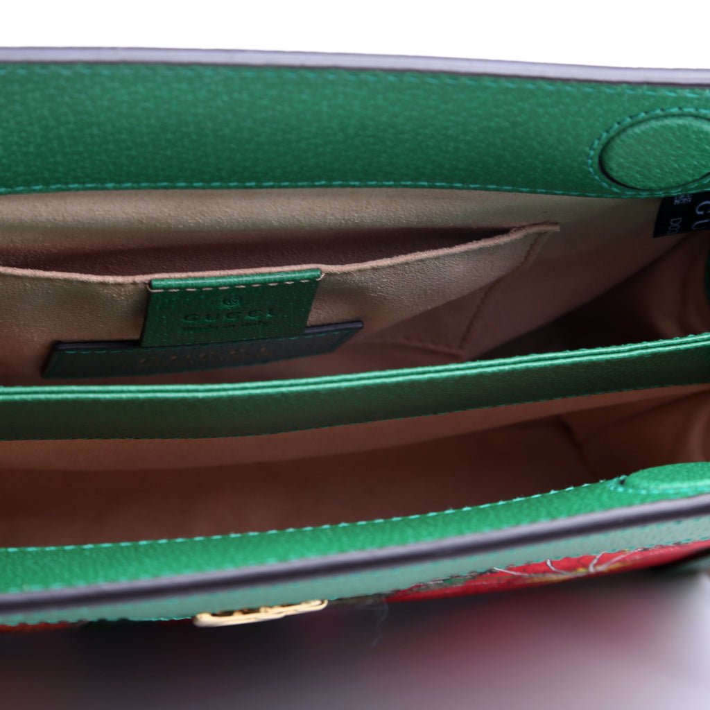 503877 GG Supreme Flora Ophidia Small Chain Green