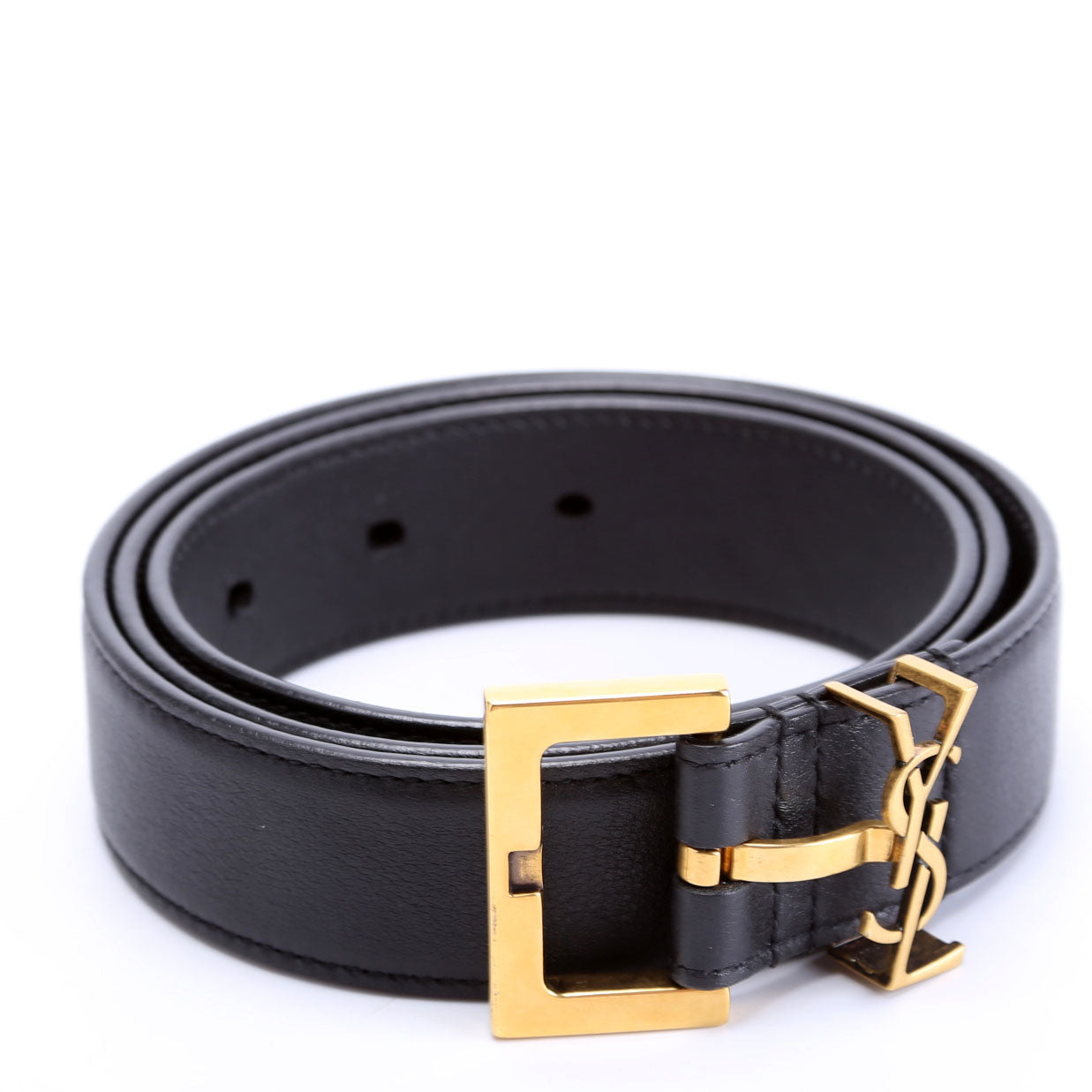 634437 Cassandre Monogram Belt Size 85 Black