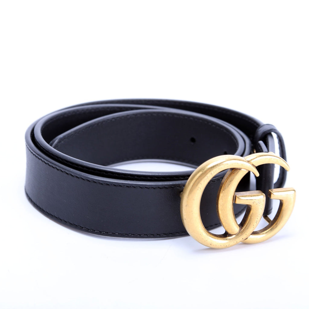 Gucci 414516 GG Marmont Belt Size 75/30 Black