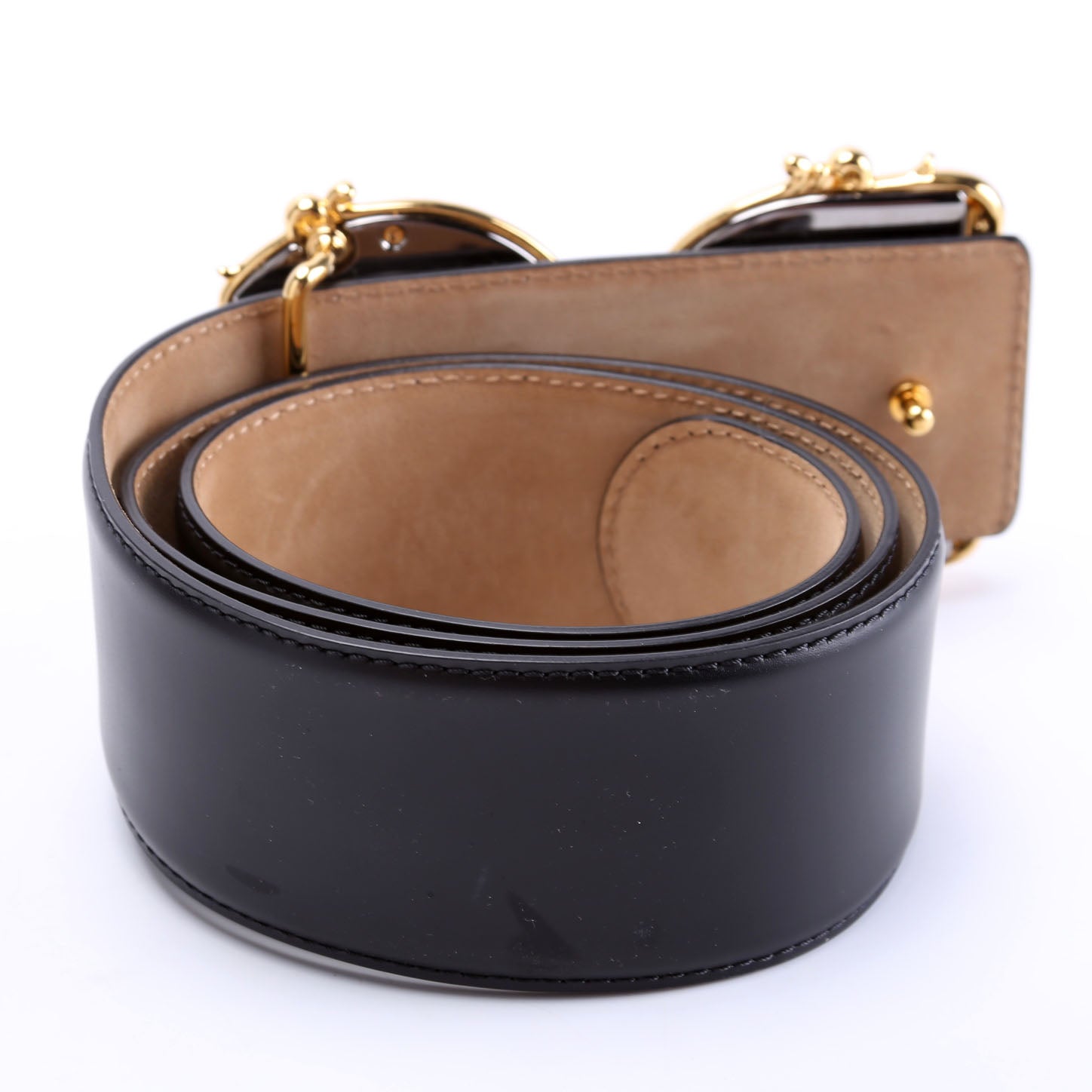BE1336 Baroque Logo 50MM Belt Size 80/32 Black/Gold