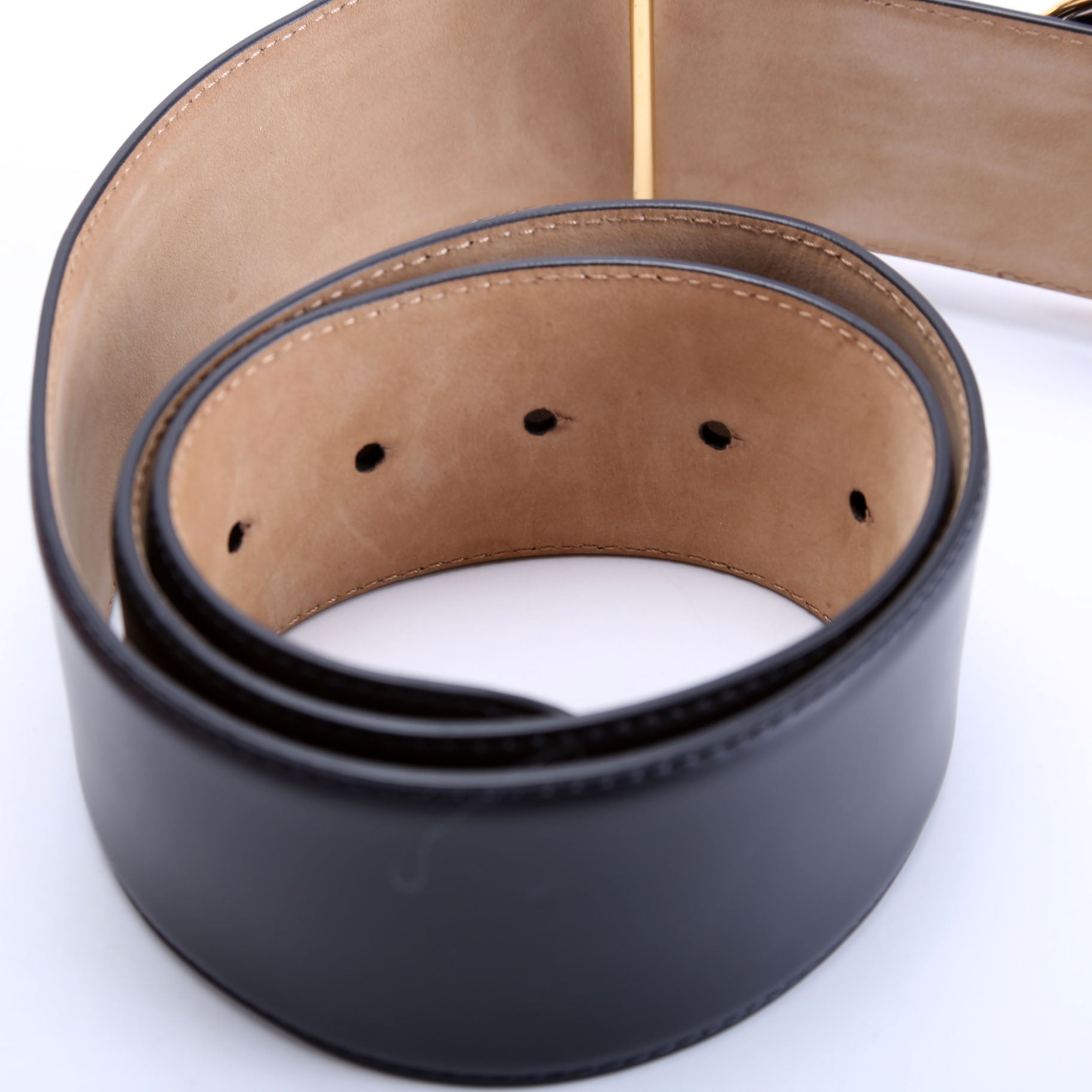 BE1336 Baroque Logo 50MM Belt Size 80/32 Black/Gold