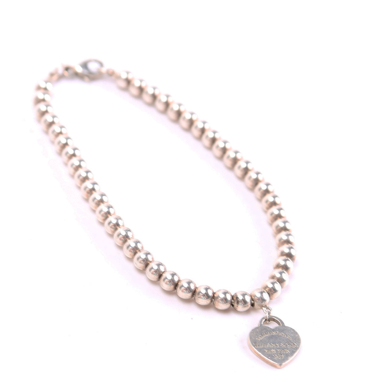 Please Return To Mini Heart Bead Chain Bracelet 925