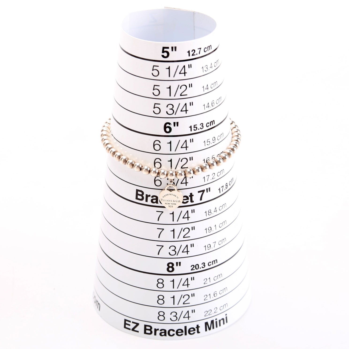 Please Return To Mini Heart Bead Chain Bracelet 925