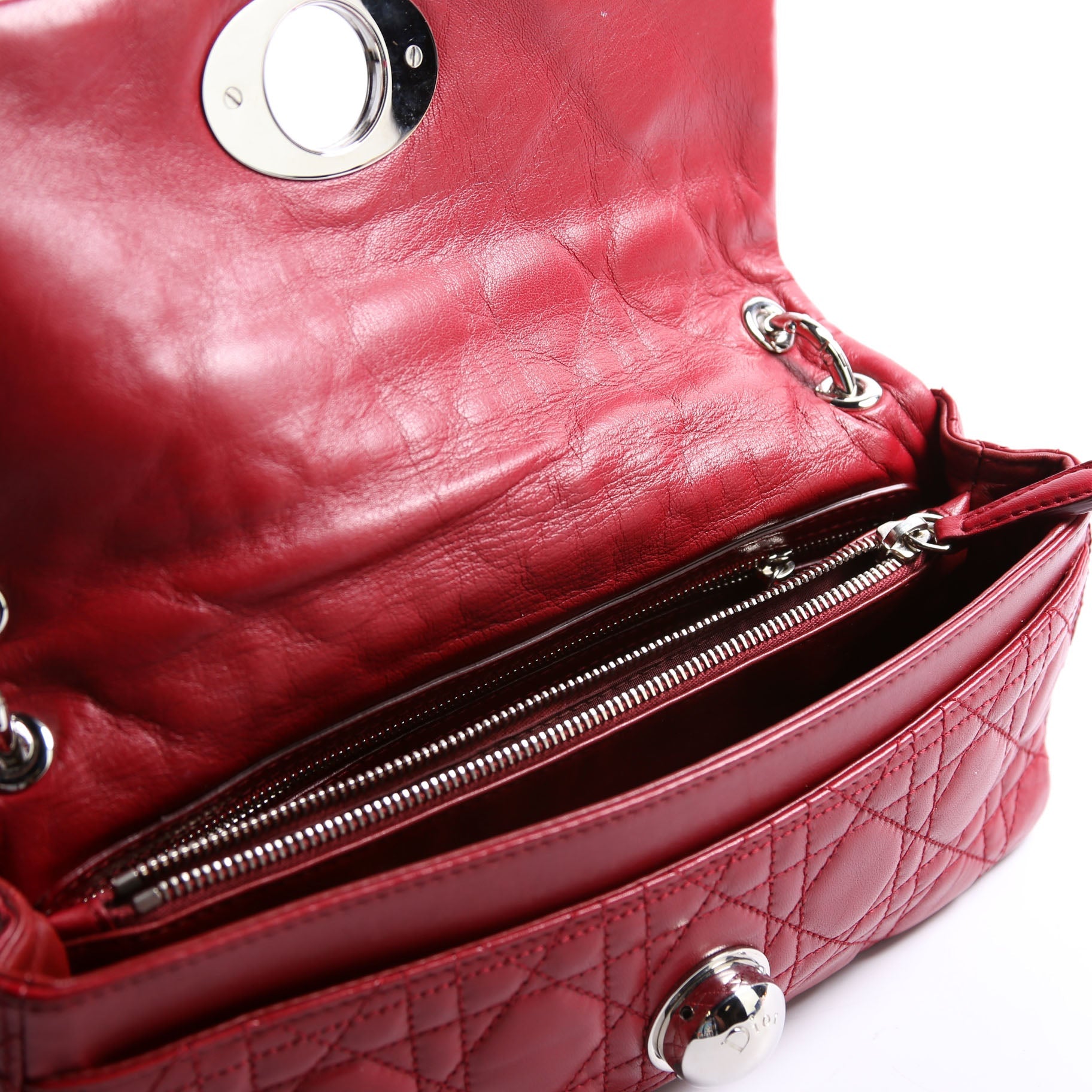 Rendezvous Small Flap Bag Cannage Lambskin Red