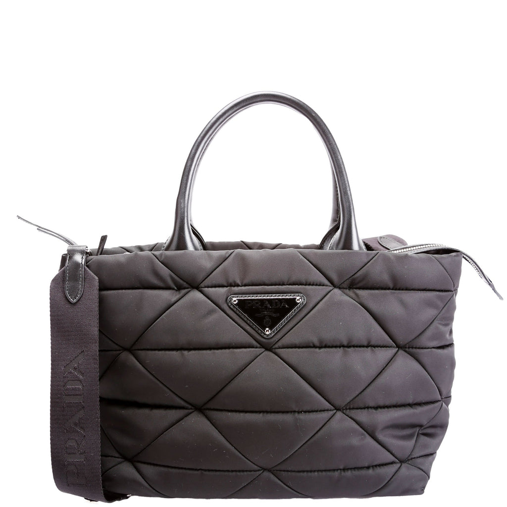 1BG436 Padded Re-Nylon Small Tote Black
