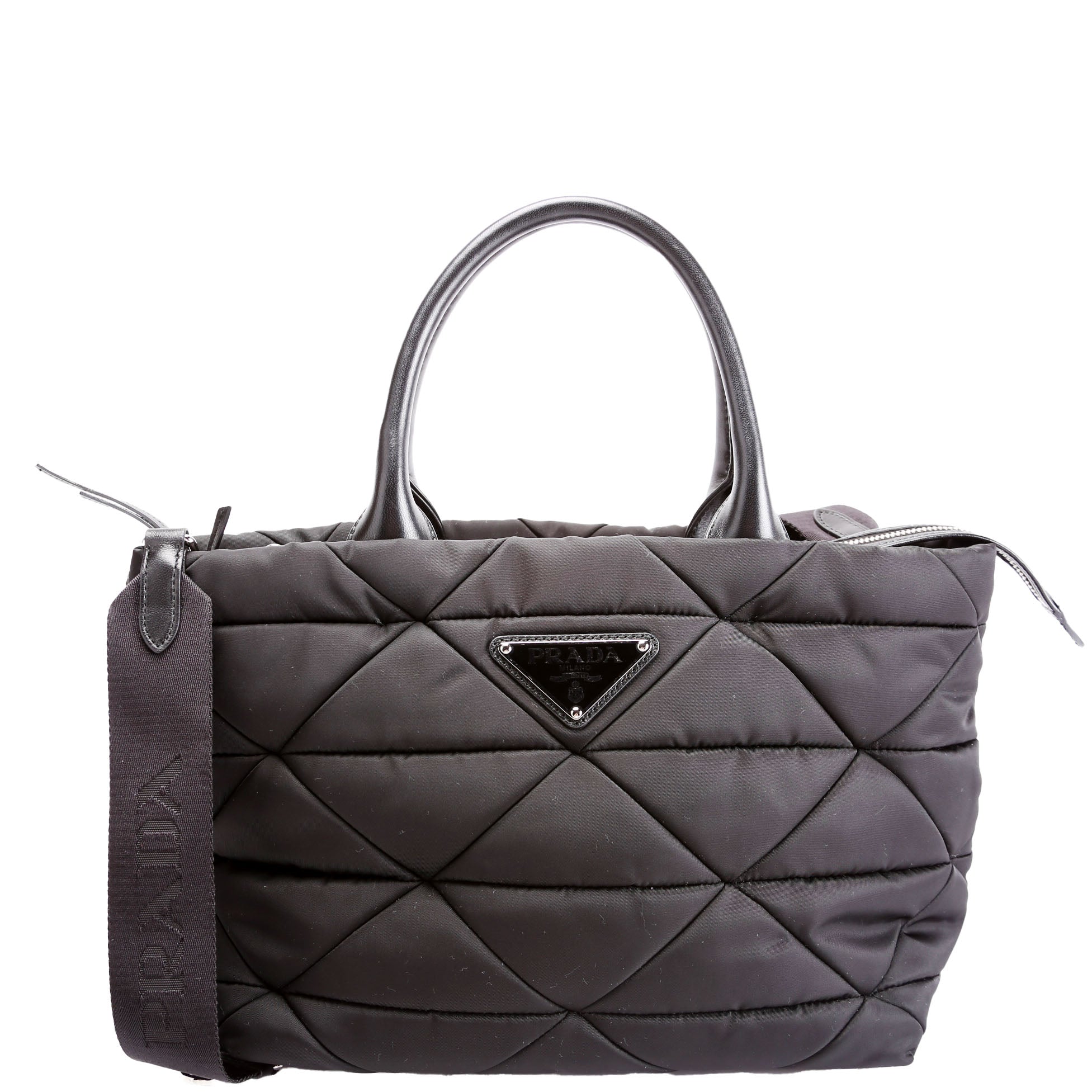 1BG436 Padded Re-Nylon Small Tote Black