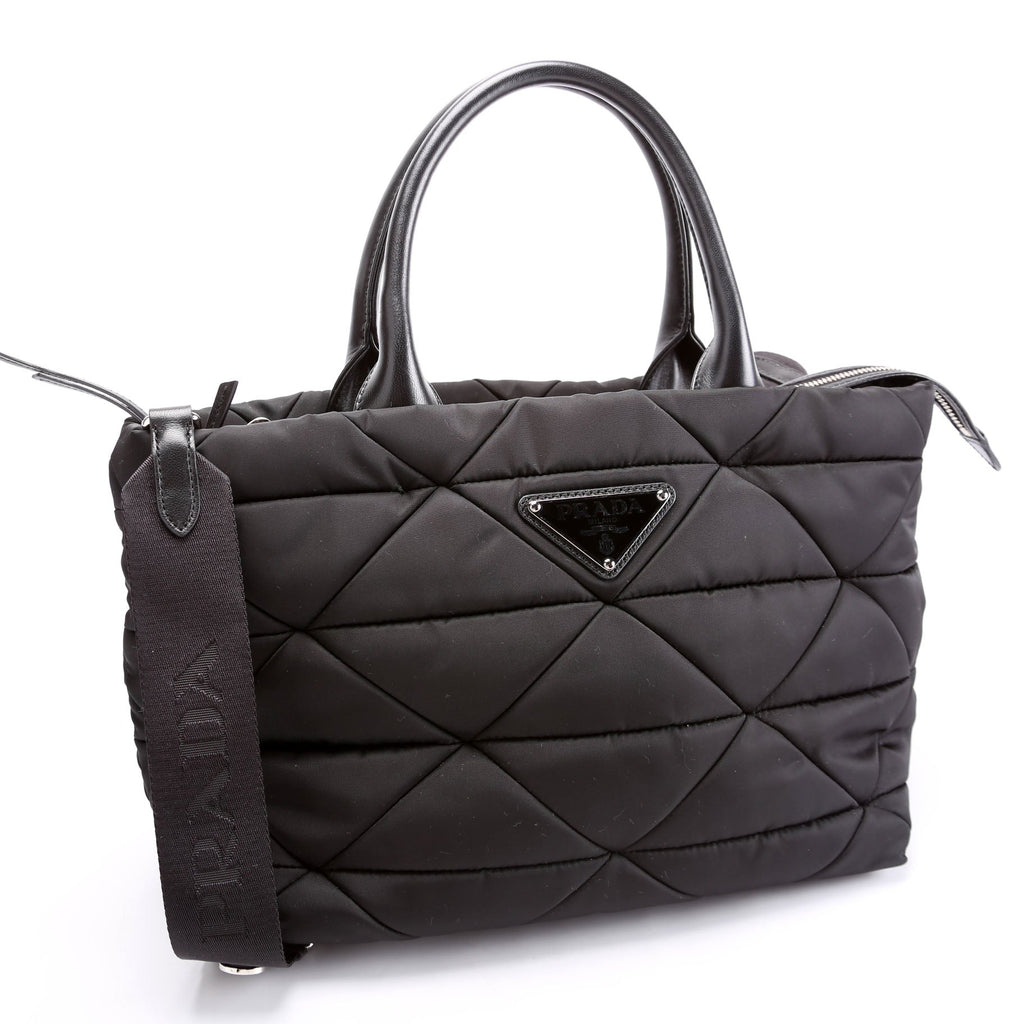 1BG436 Padded Re-Nylon Small Tote Black