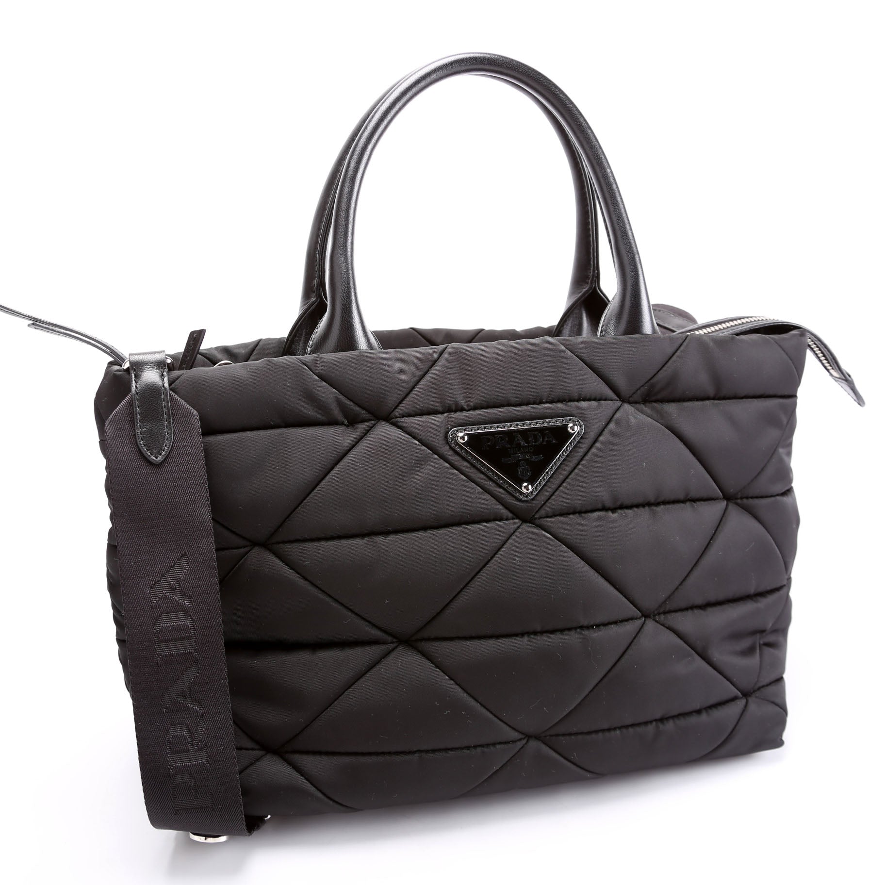 1BG436 Padded Re-Nylon Small Tote Black