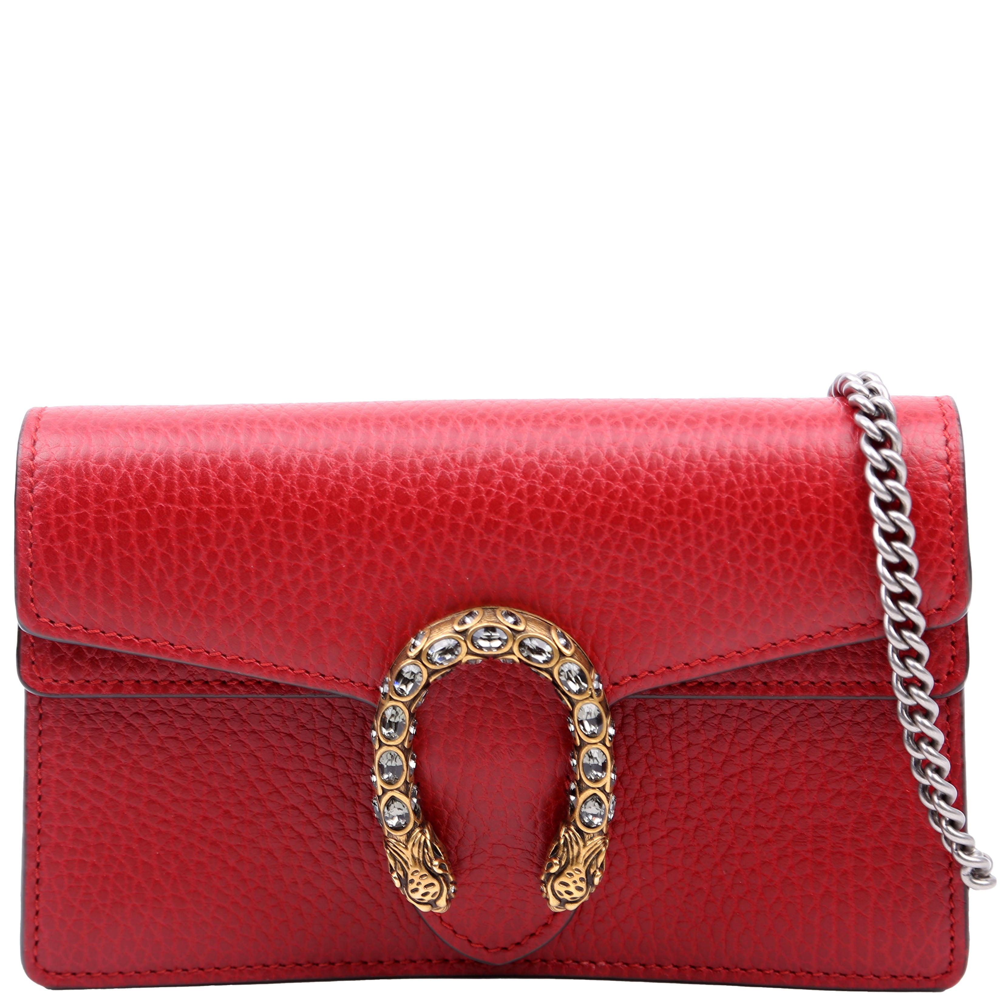 476432 Dionysus Leather Super Mini Red