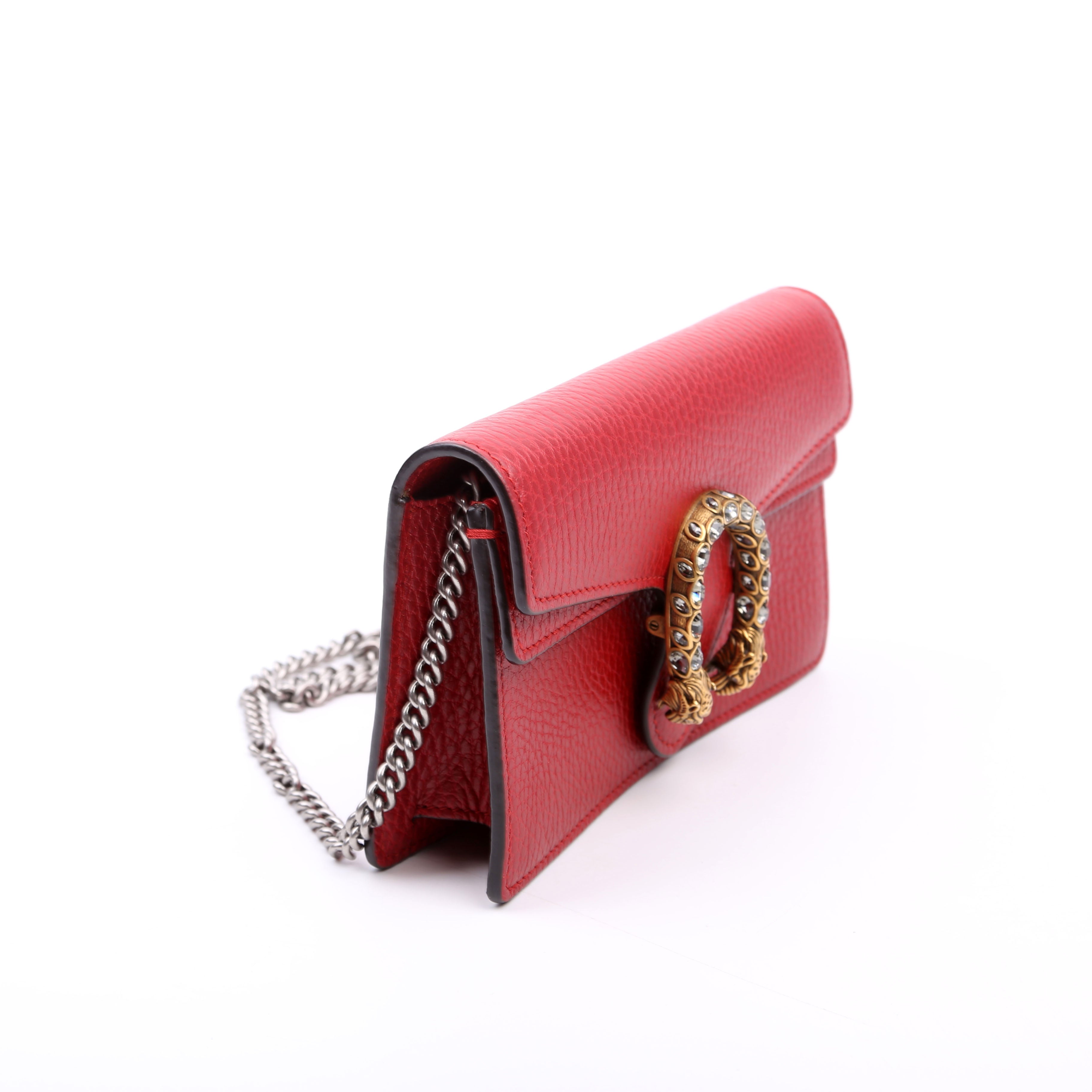 476432 Dionysus Leather Super Mini Red