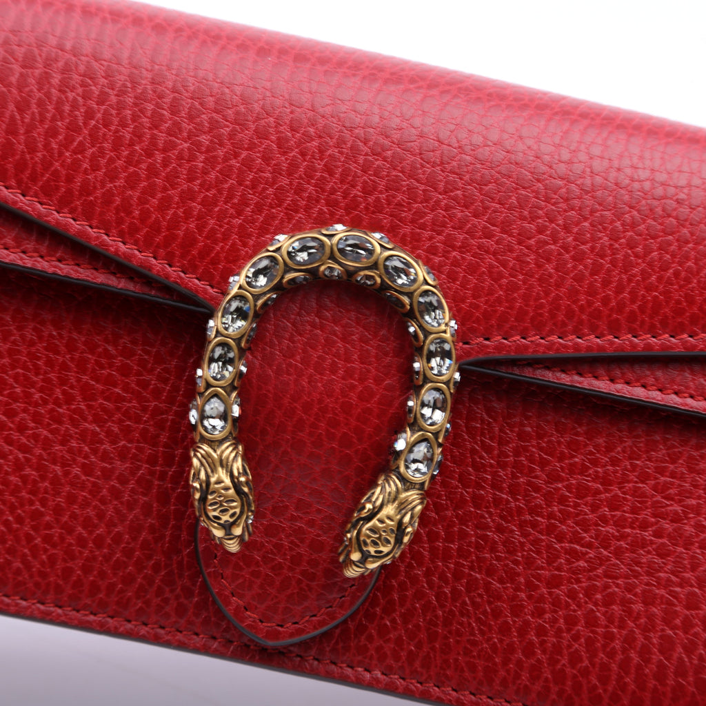 476432 Dionysus Leather Super Mini Red