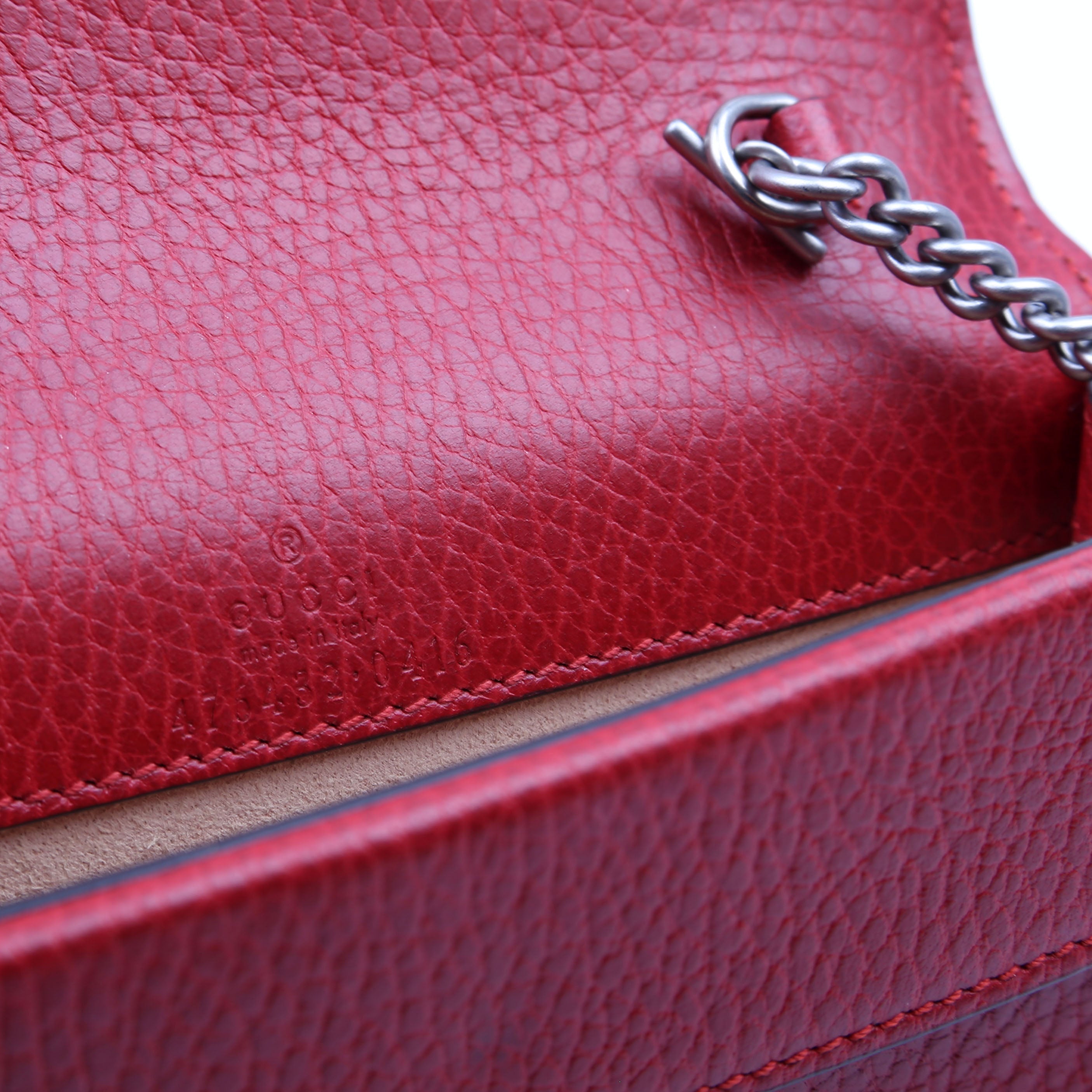 476432 Dionysus Leather Super Mini Red